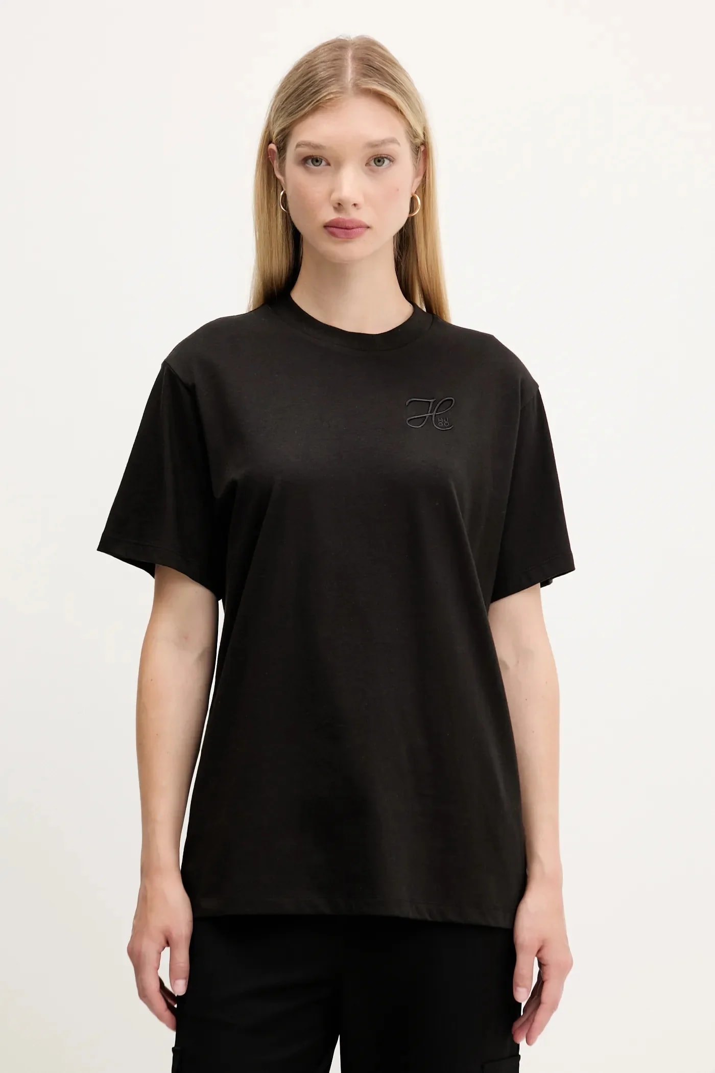 Хлопковая футболка Vintage Tee_19 черная для женщин