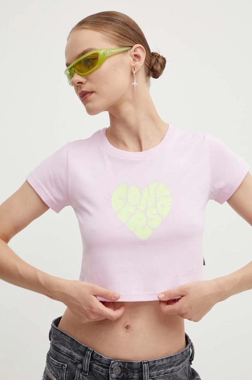 Хлопковая футболка розовая для женщин