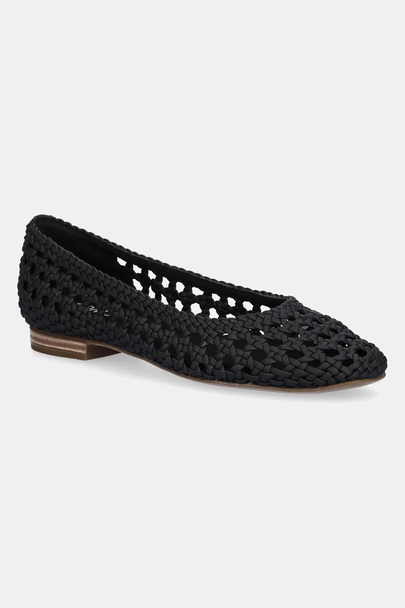 BLACK WOVEN BASKET балетки