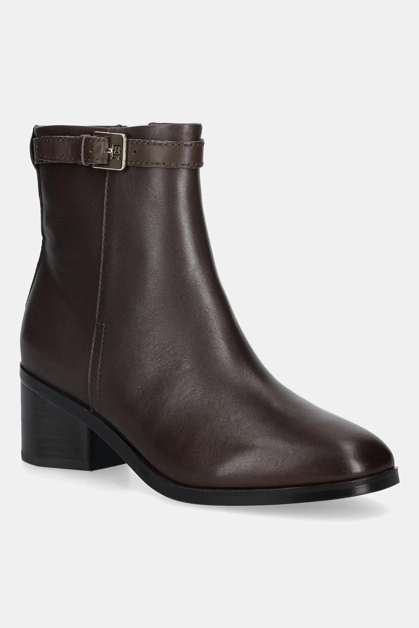 Кожаные ботильоны TH BUCKLE RIDING MID HEEL BOOTIE