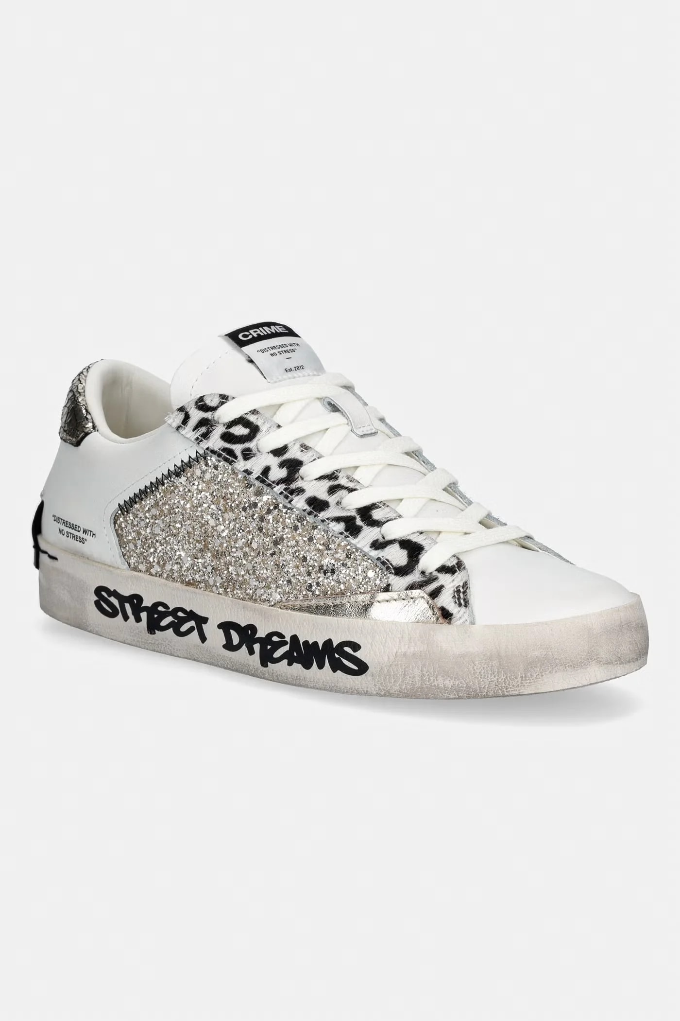 кожаные кроссовки DISTRESSED белые для женщин