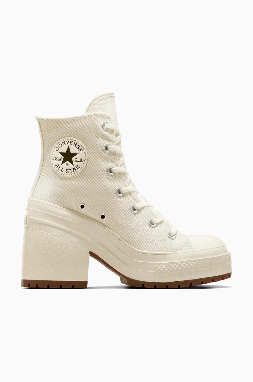 кроссовки Chuck 70 De Luxe на каблуке желтые для женщин