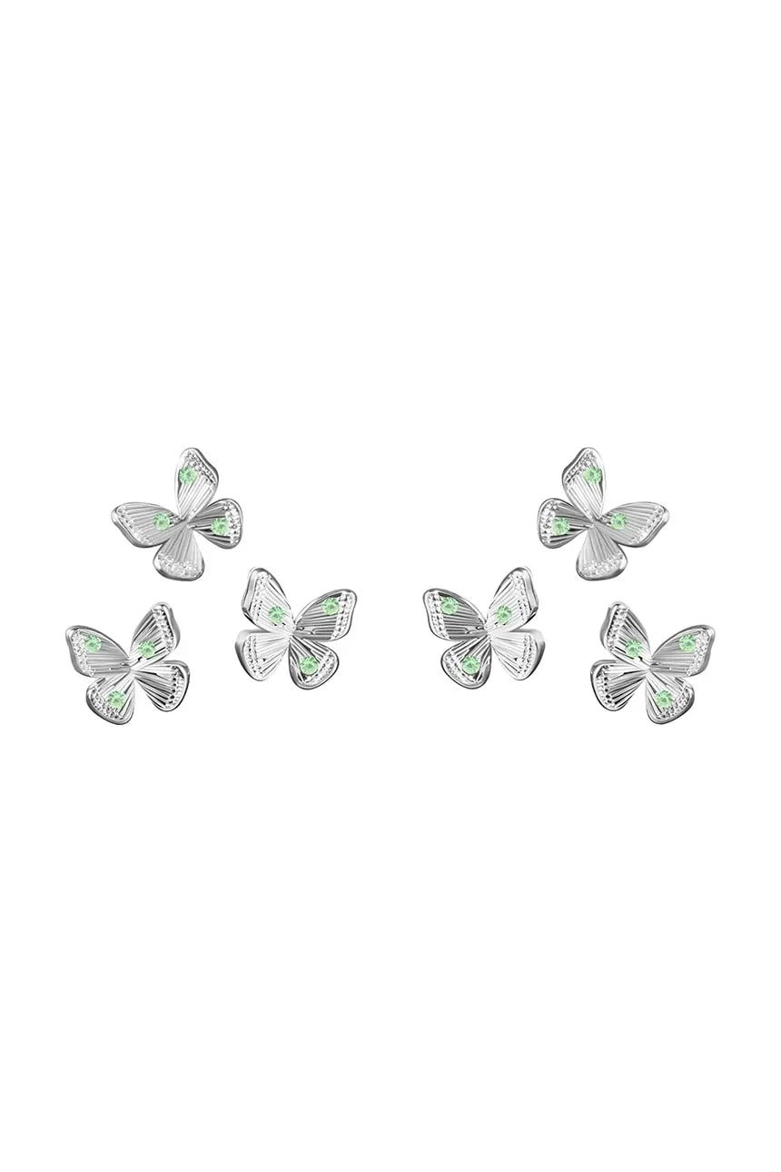 Посеребренные серьги Papillon