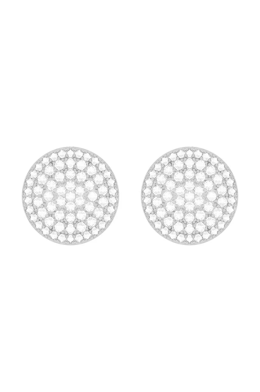 Посеребренные серьги Microsetting
