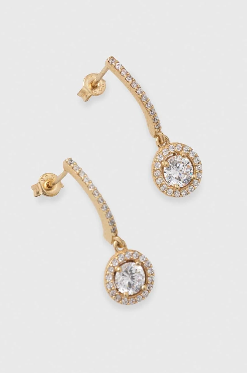 Серебряные серьги GLAMOUR с позолотой золотые для женщин