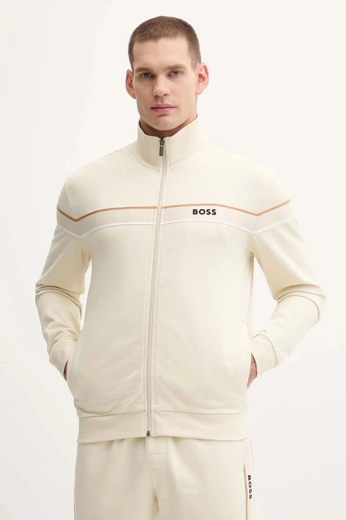 Хлопковая толстовка с молнией Iconic Jacket