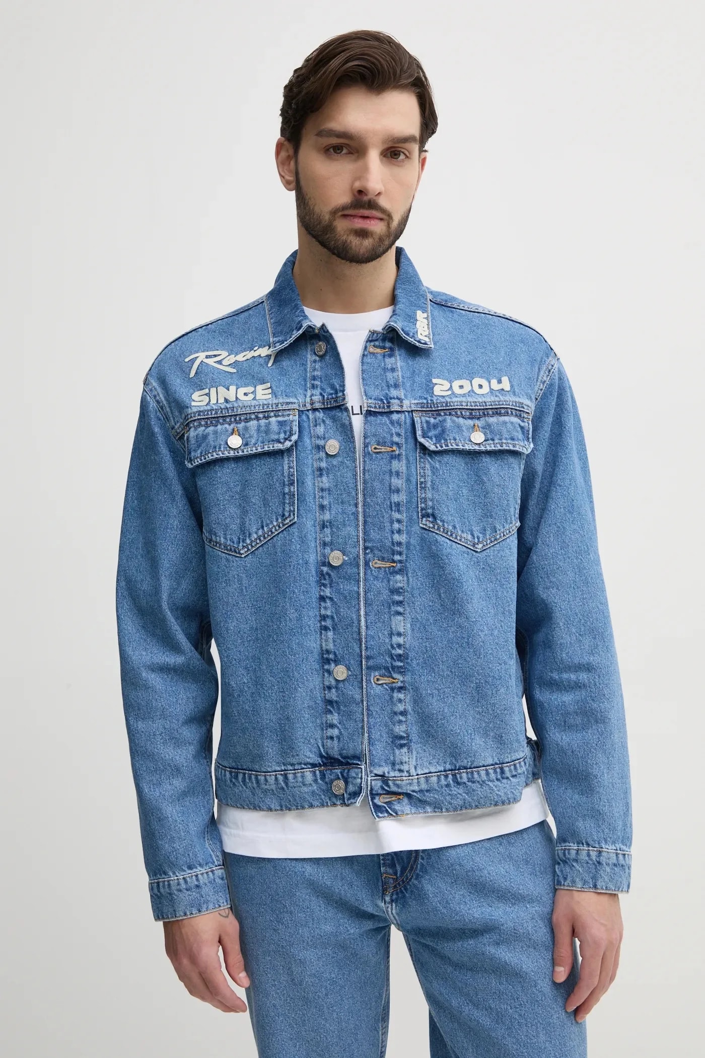 джинсовая куртка PRINTED RACE JACKET