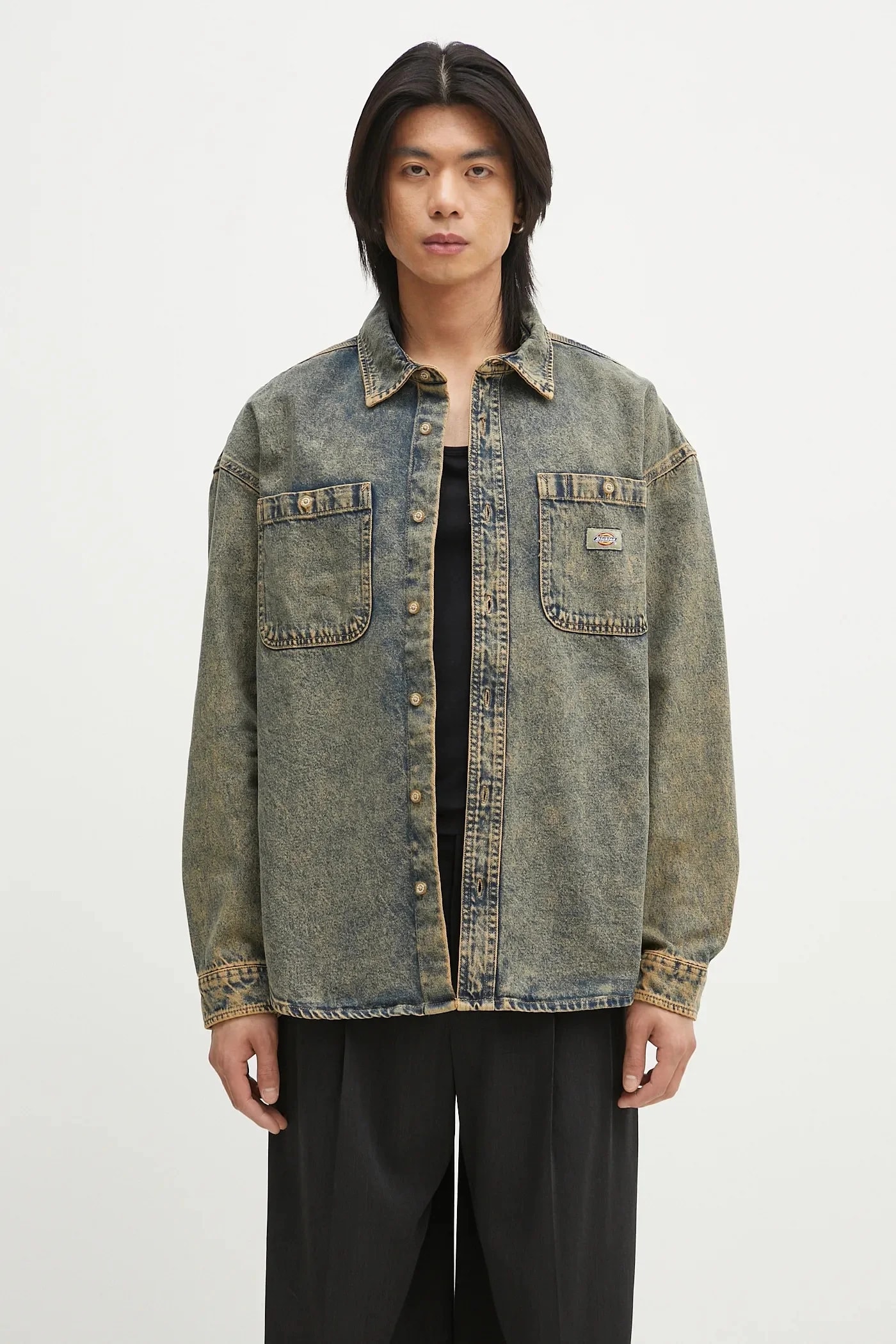 Houston Ls Shirt Желтая джинсовая куртка Fade Indigo