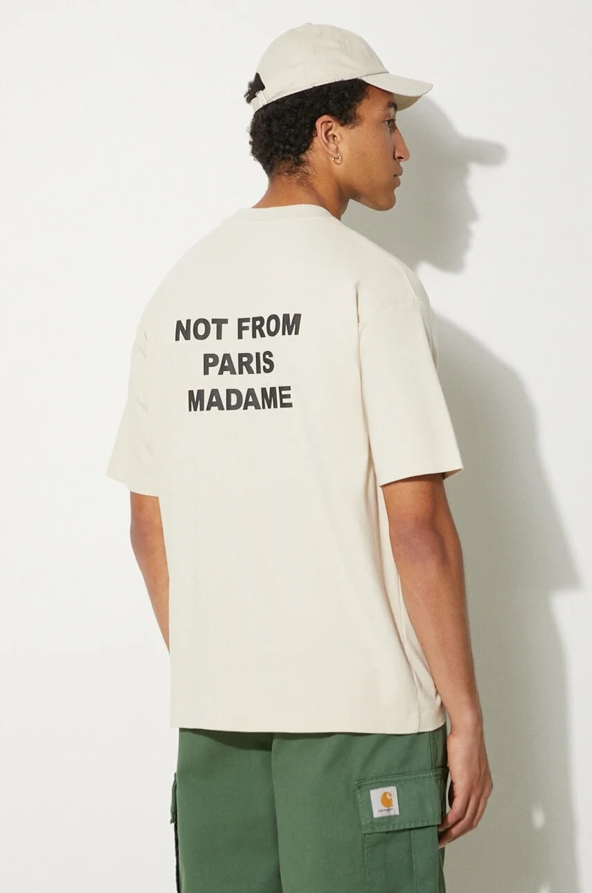 Le T-Shirt Хлопковая футболка со слоганом бежевая для мужчин