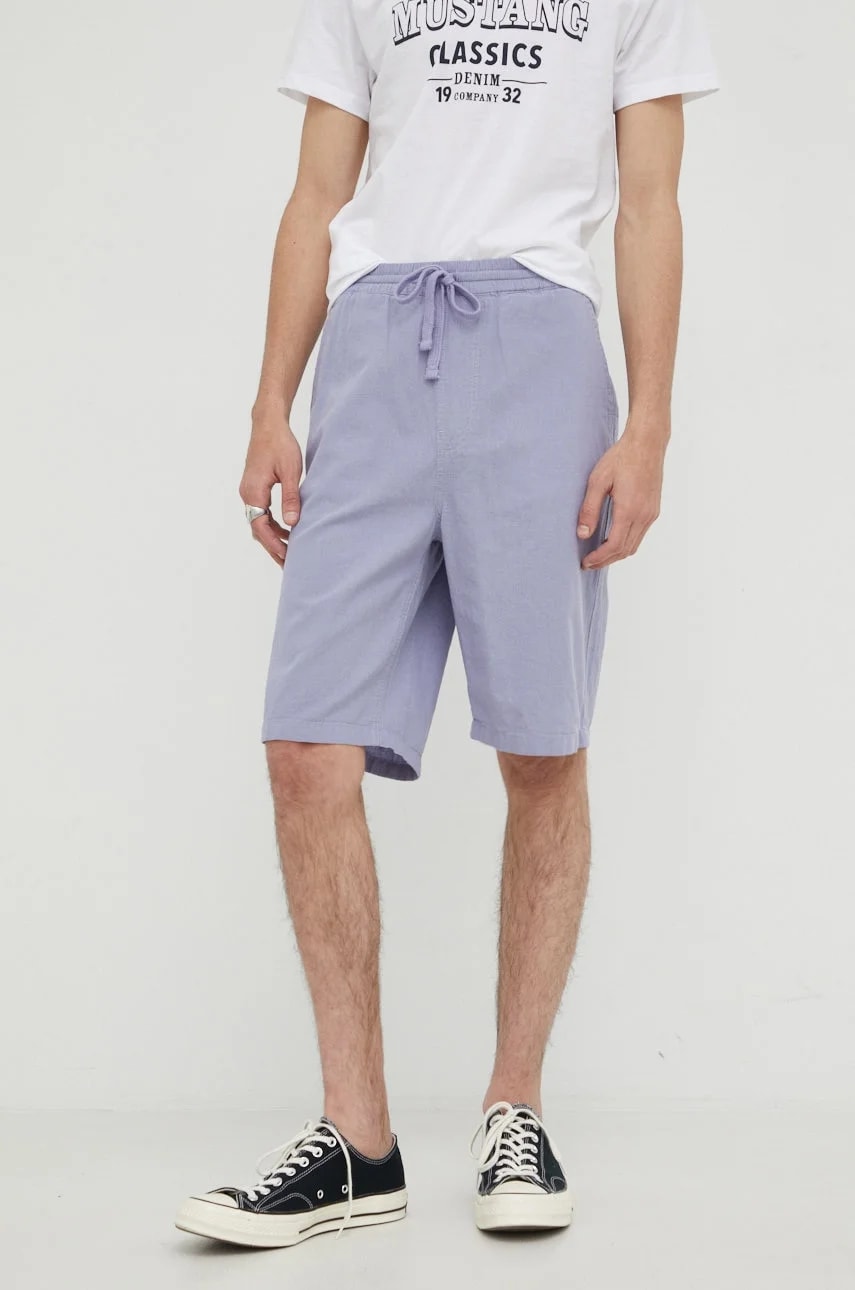 Шорты из смесового льна RELAXED DRAWSTRING S MISTY LILAC