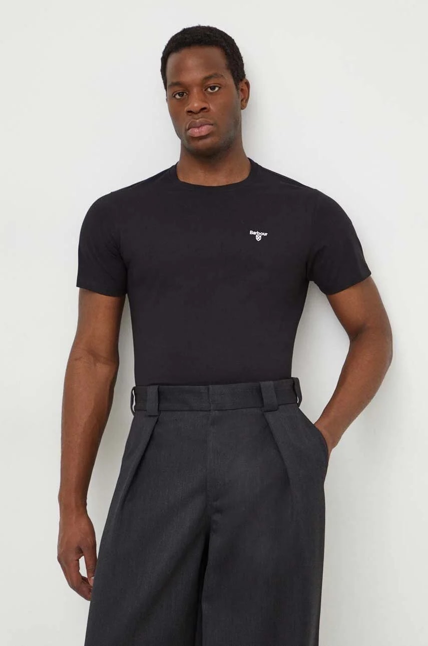 Хлопковая футболка черная для мужчин