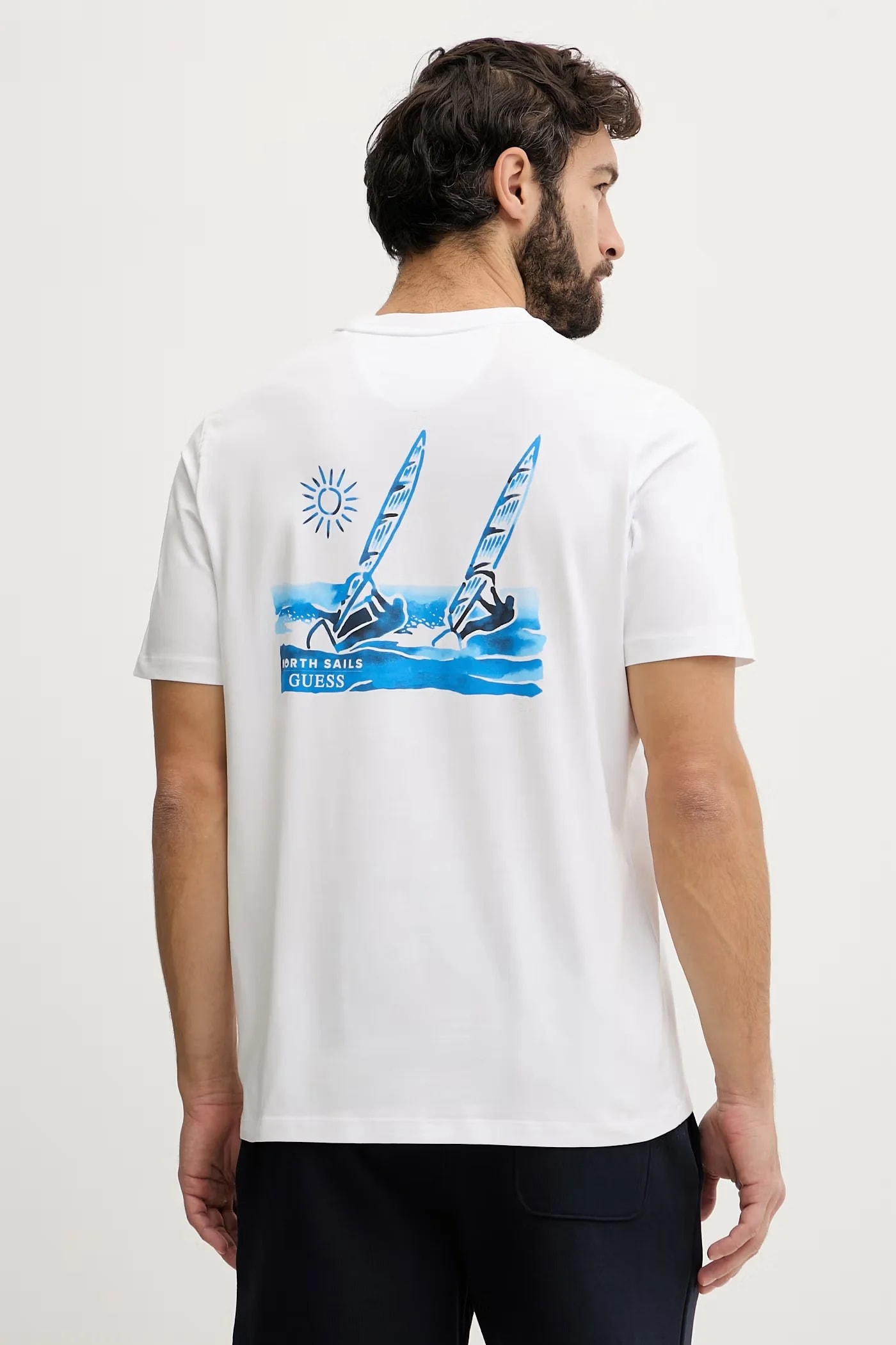 Мужская футболка из хлопка с эластаном x North Sails белая для мужчин