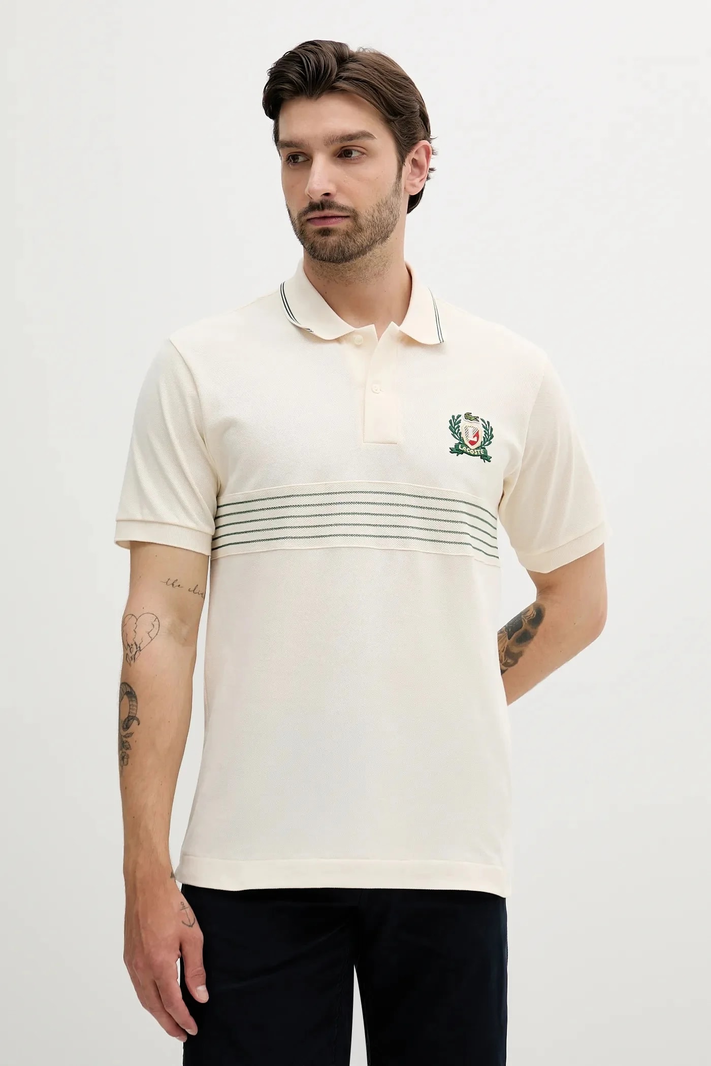Хлопковое поло бежевое для мужчин
