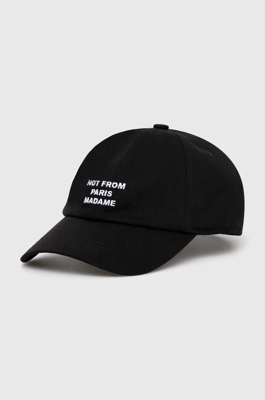 Хлопковая бейсболка La Casquette Slogan черная для мужчин