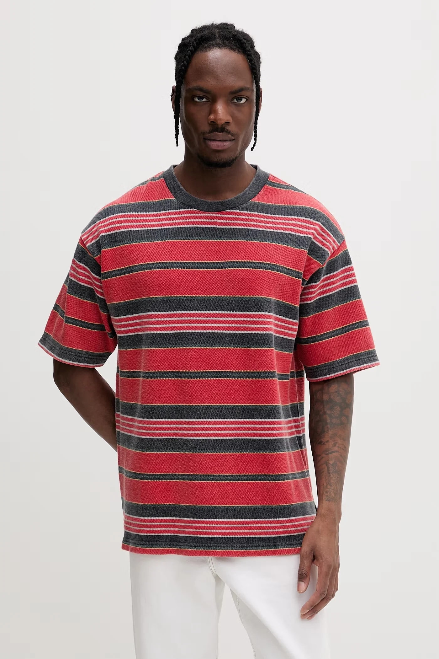 Мужская базовая хлопковая футболка Premium LX Pique Stripe SS