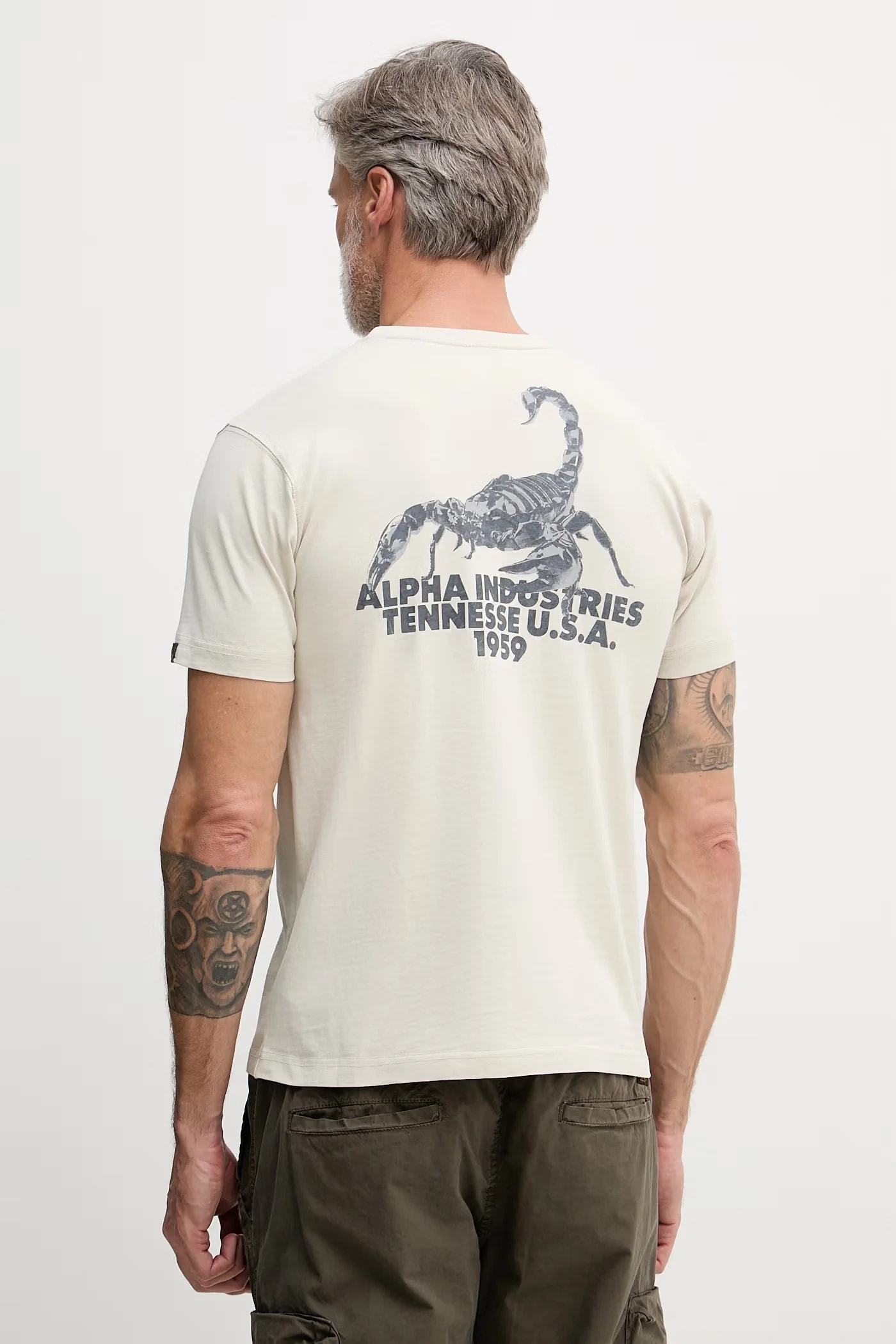 Мужская хлопковая футболка с принтом US Scorpion Backprint