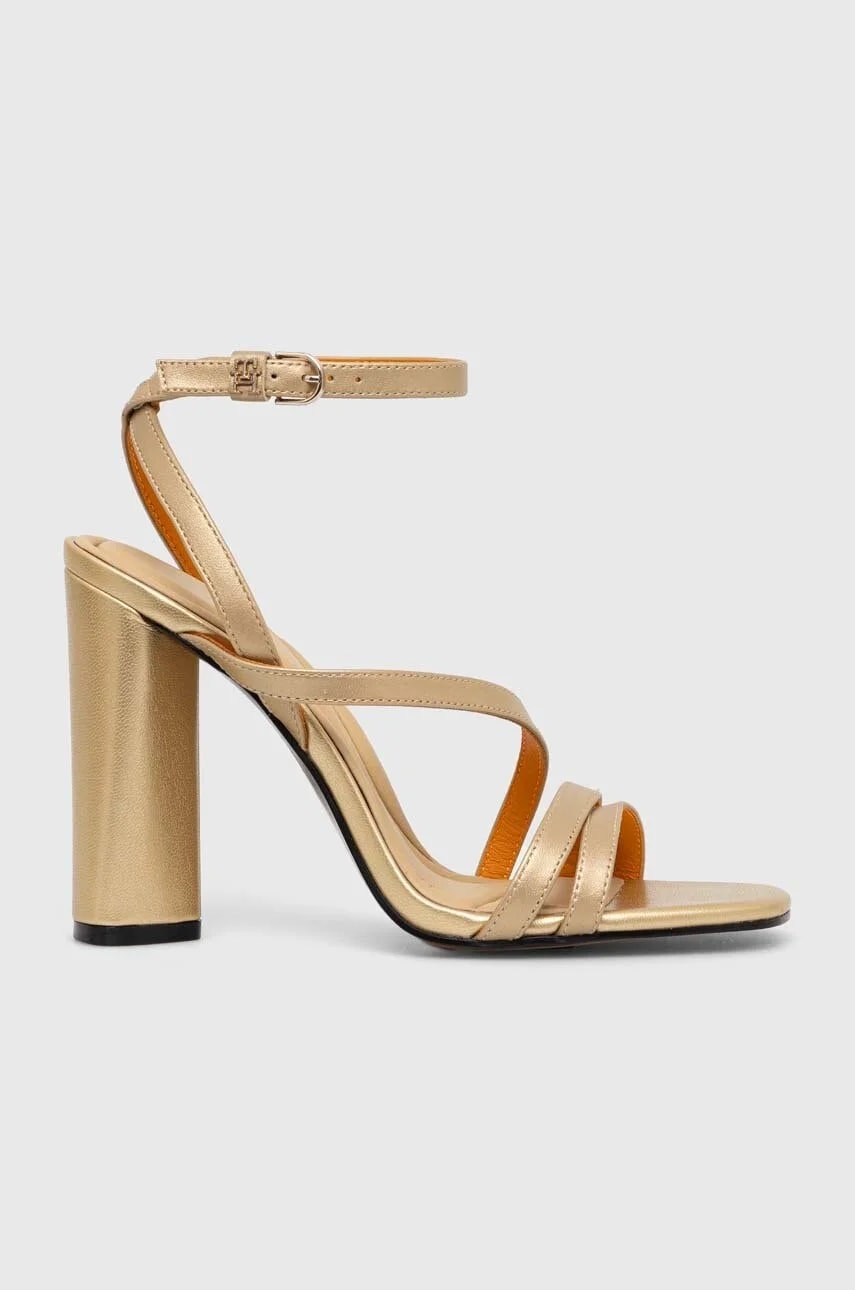 Кожаные босоножки TH GOLD BLOCK HIGH HEEL