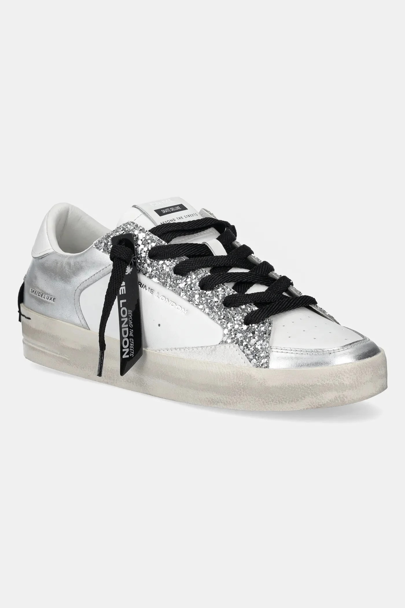 SK8 DELUXE кожаные кроссовки серебро для женщин