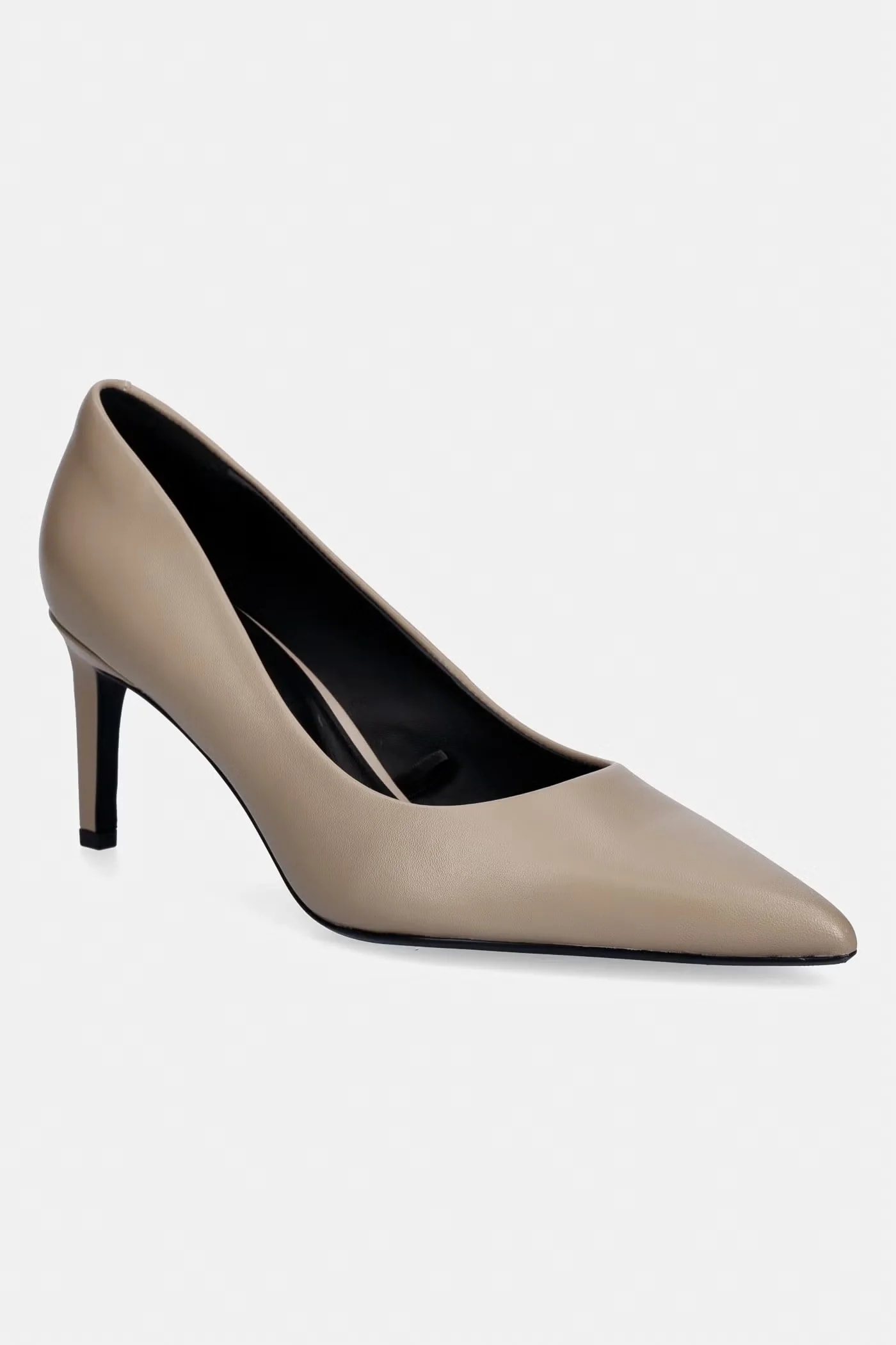 Кожаные туфли на высоком каблуке ESS STILETTO 70 бежевые для женщин