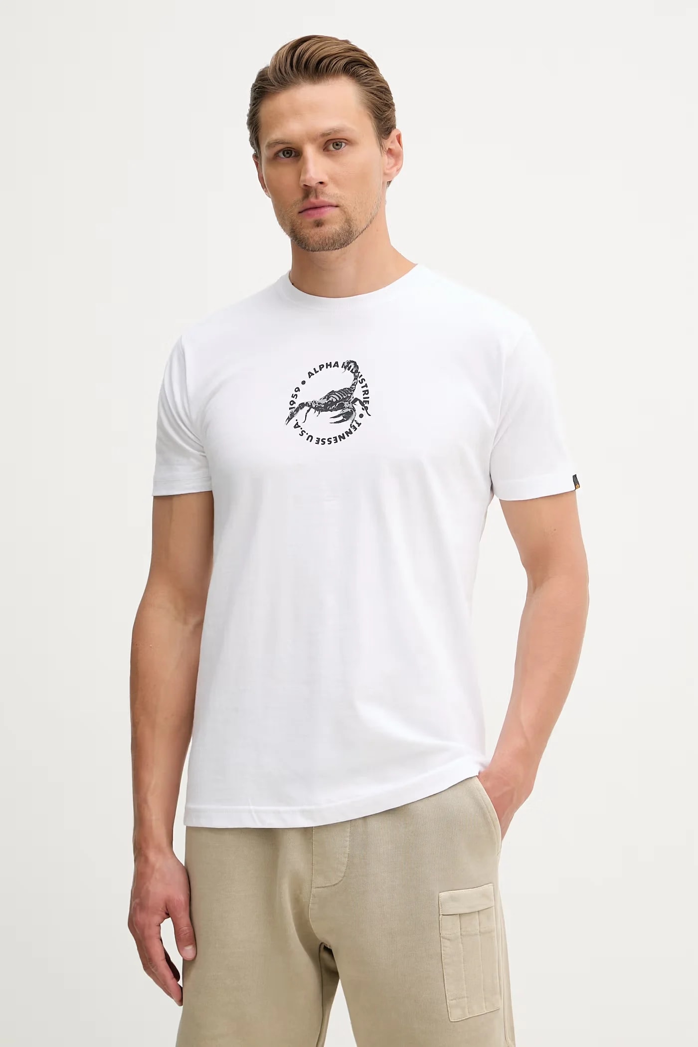 Мужская хлопковая футболка с принтом US Scorpion Backprint