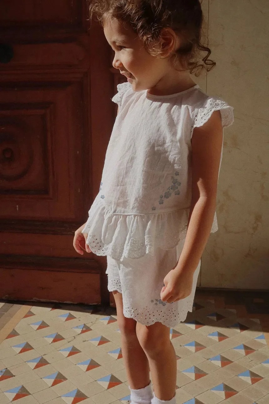 Детская хлопковая блуза RHW X KS FIORI TOP GOTS