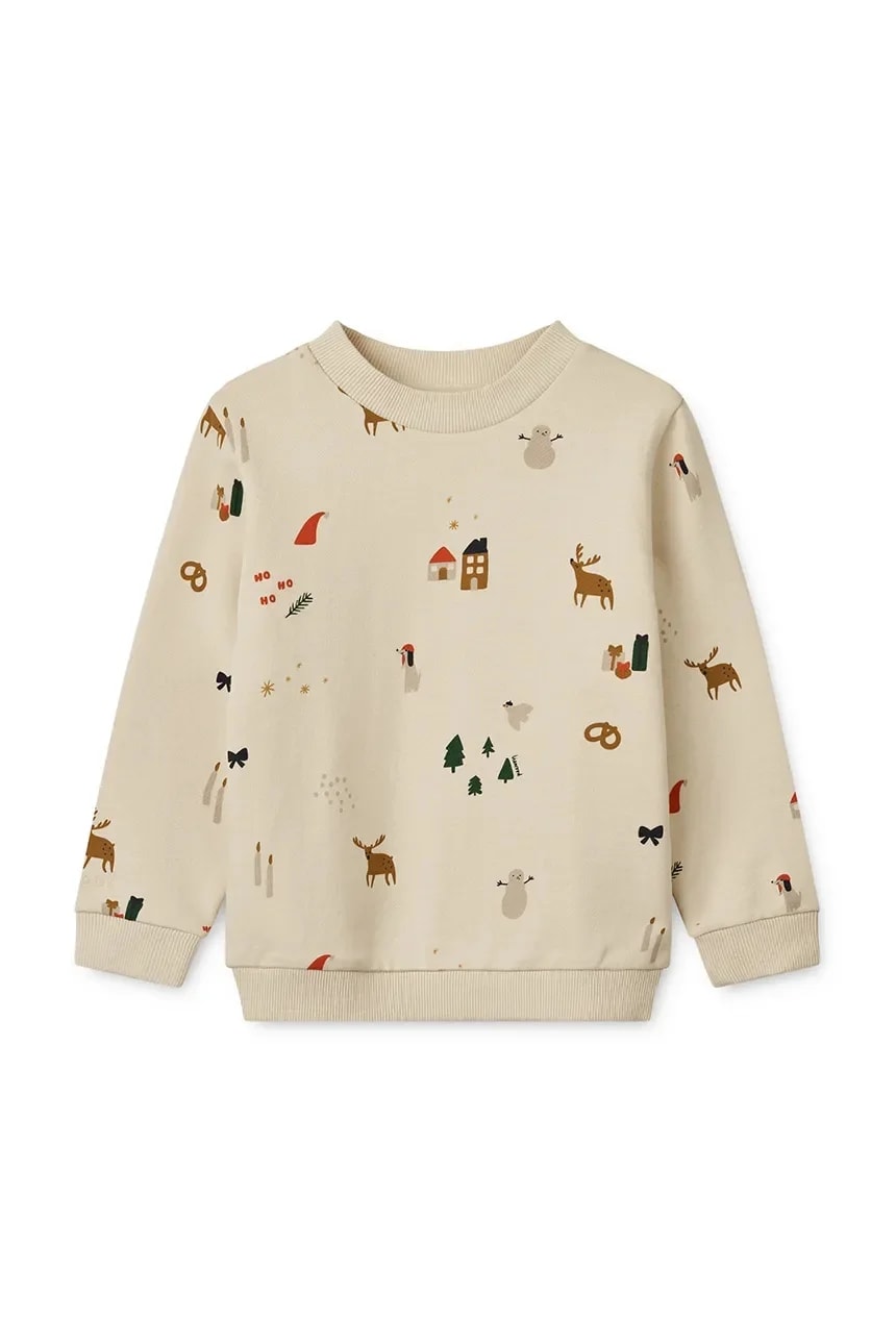 Детская хлопковая толстовка Thora Printed Sweatshirt бежевая для мальчиков