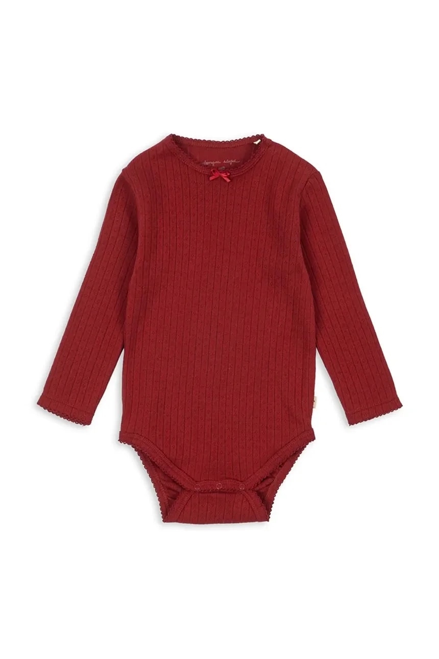Хлопковое детское боди MINNIE BODY GOTS красное для девочек