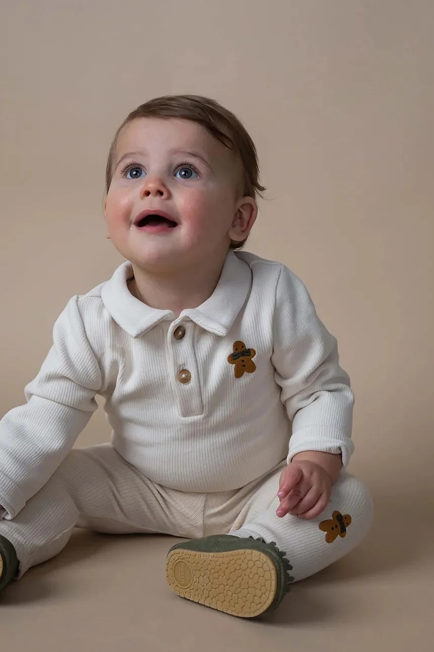 Хлопковое детское боди Polau Bodysuit Gingerbread
