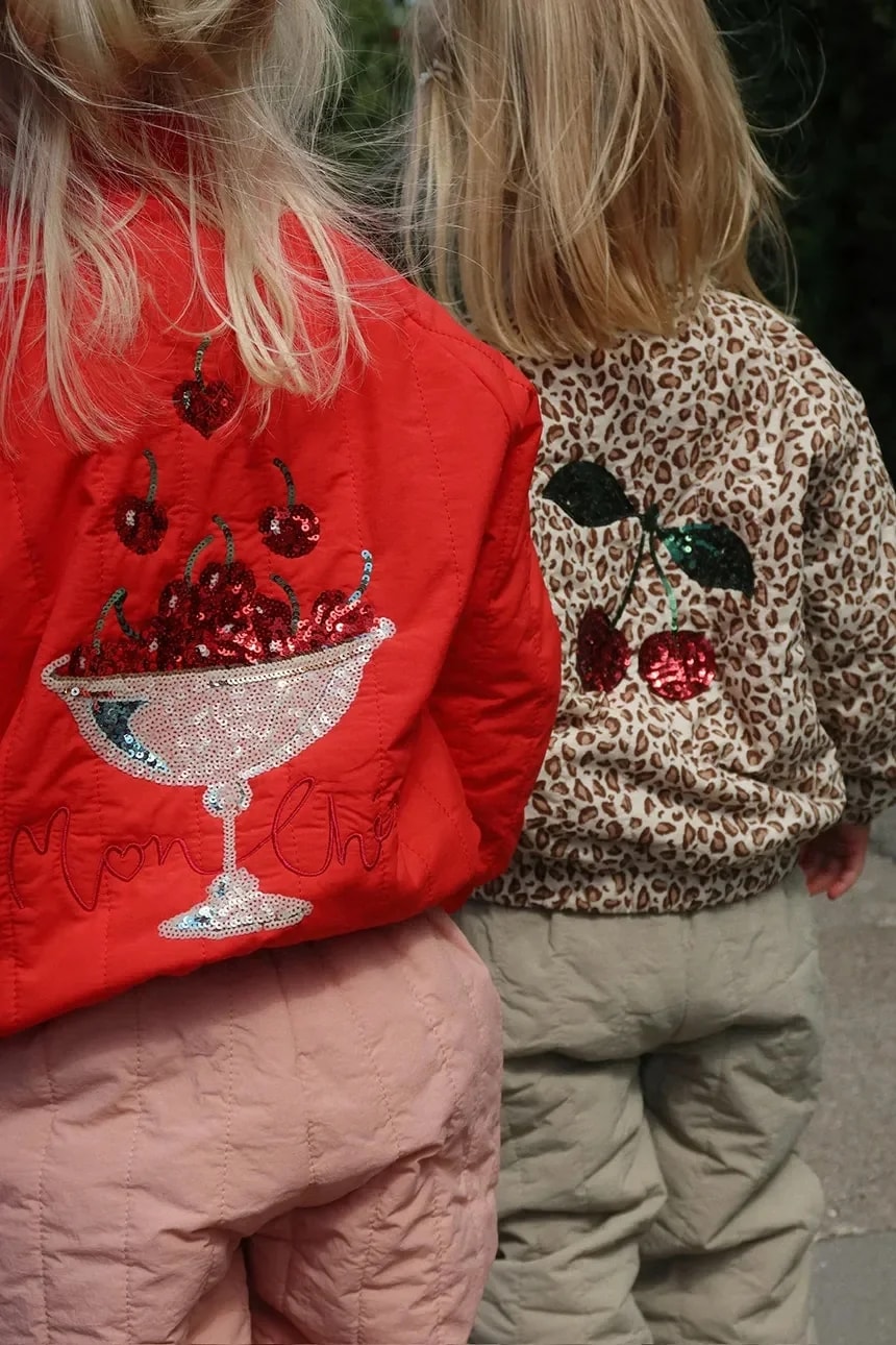 JUNO SEQUIN BOMBER JACKET детский бомбер красный для девочек