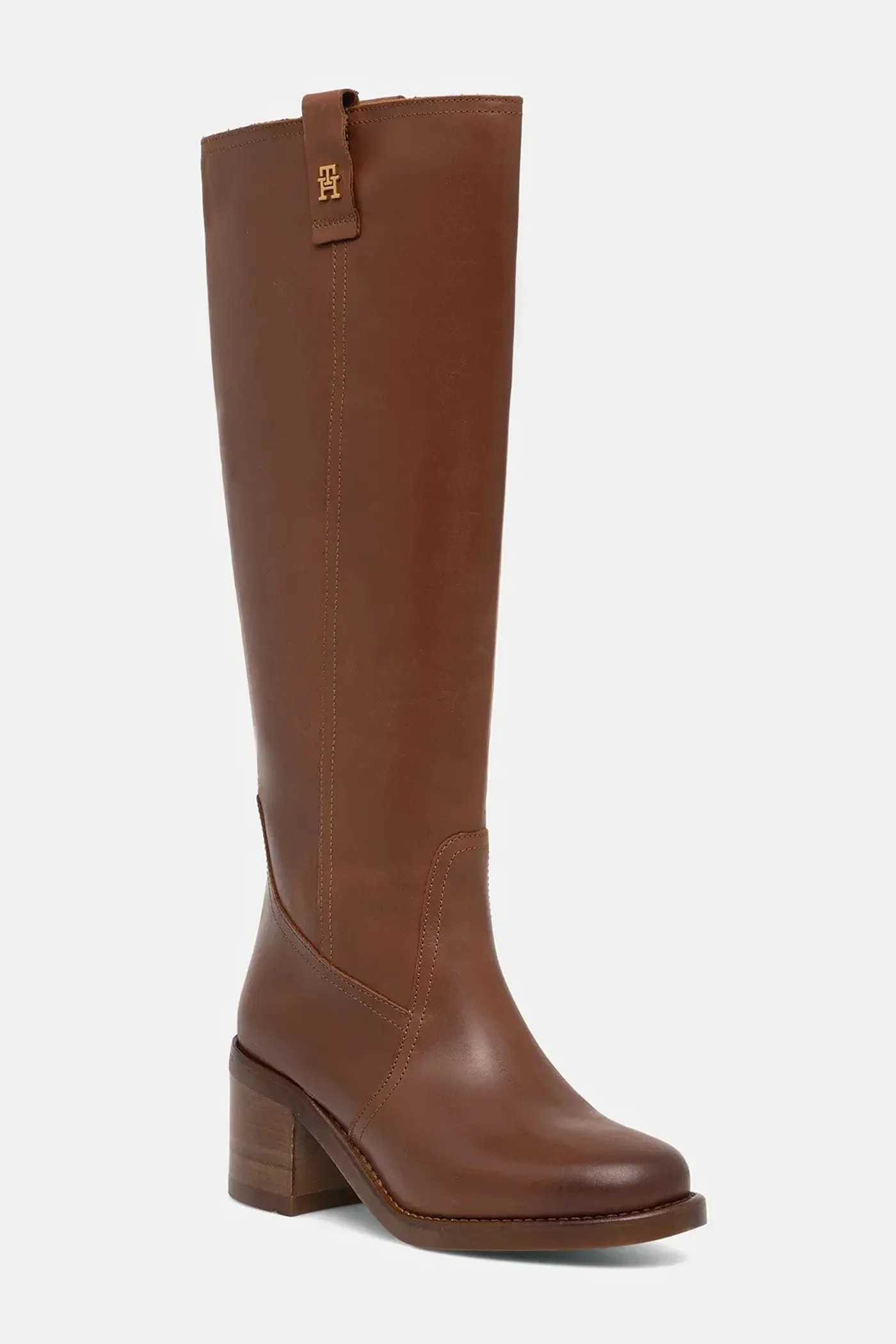 Кожаные ботинки RIDING LTHR LONG BOOT BLOC HEEL