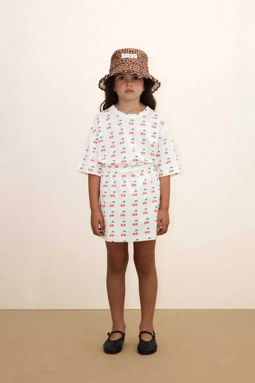 Детская хлопковая футболка CHERRIES KNITTED TEE