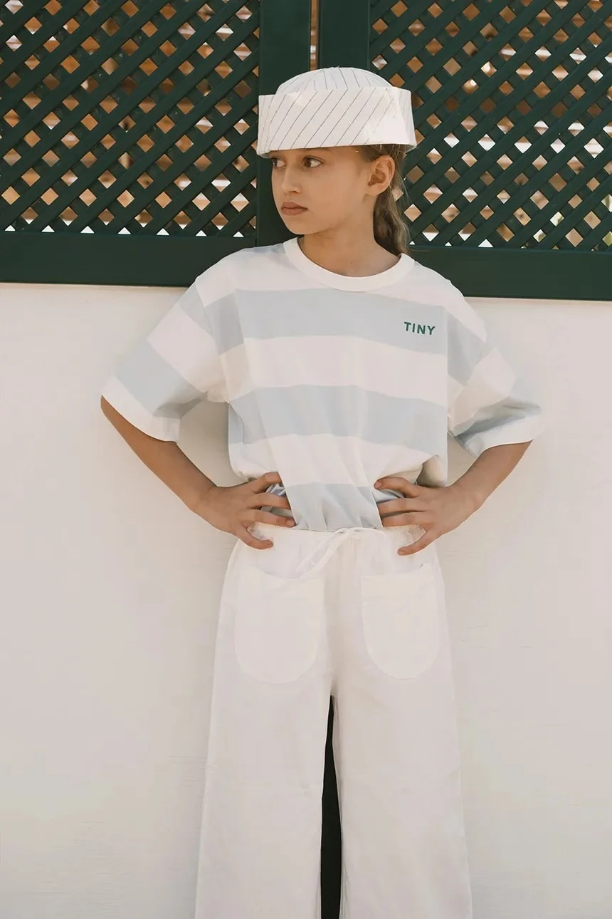 Детская хлопковая футболка STRIPES KNIT TEE