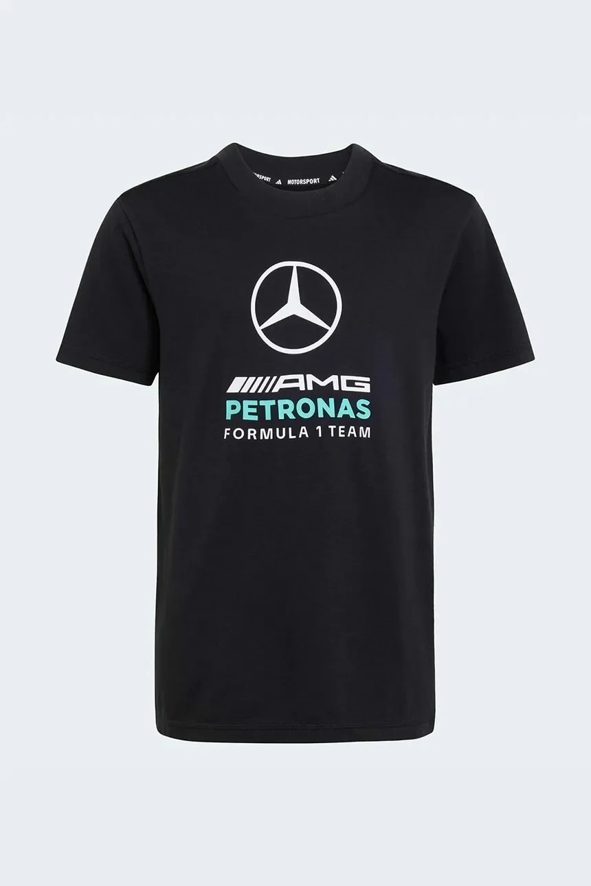Детская хлопковая футболка MERCEDES черная для мальчиков
