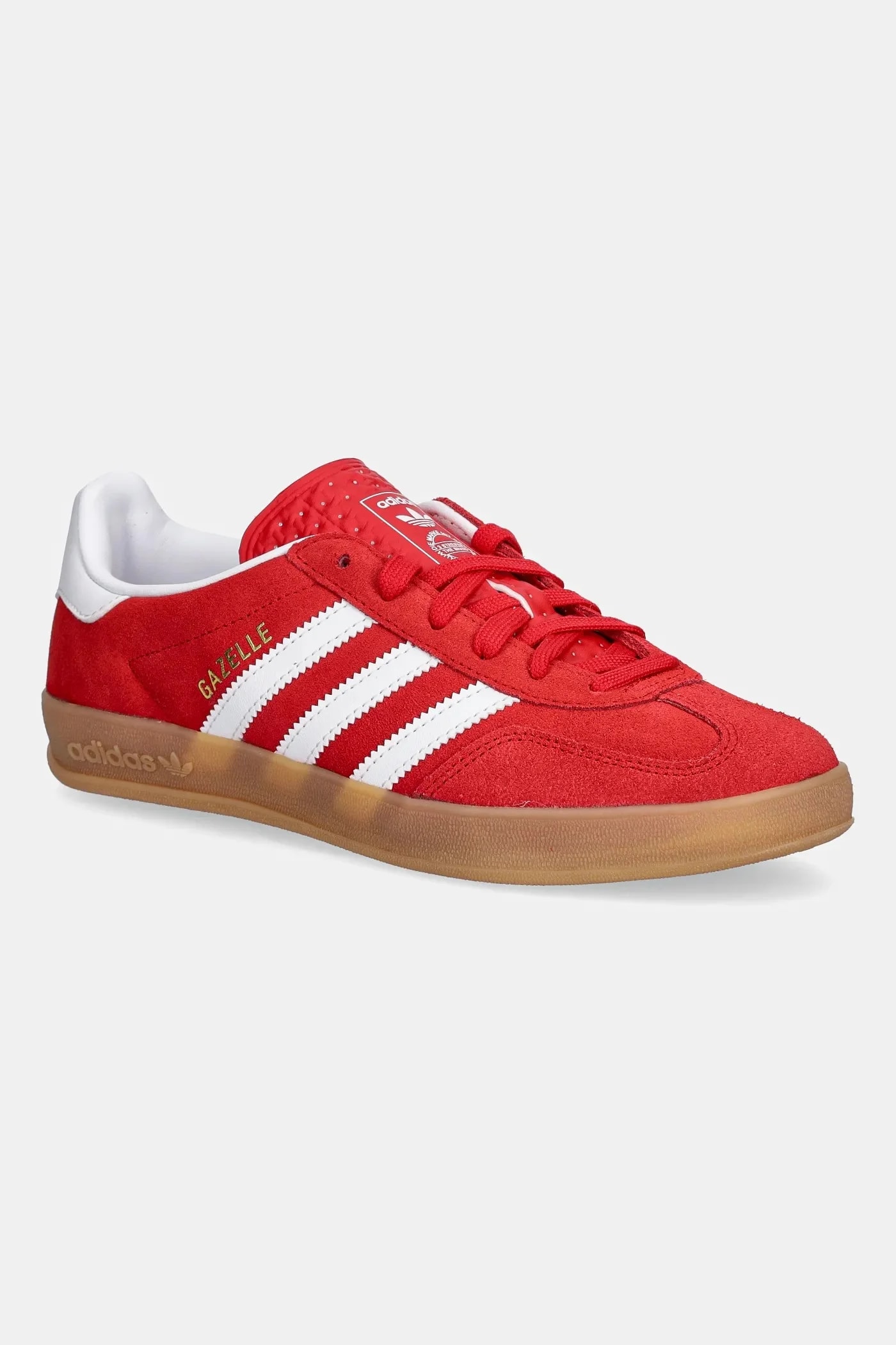 Детские замшевые кроссовки GAZELLE INDOOR красные для мальчиков