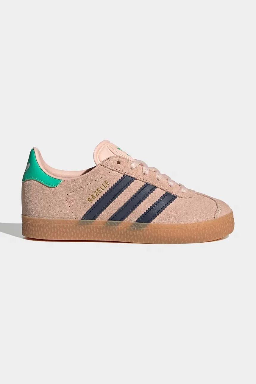 Детские замшевые кроссовки GAZELLE розовые для мальчиков