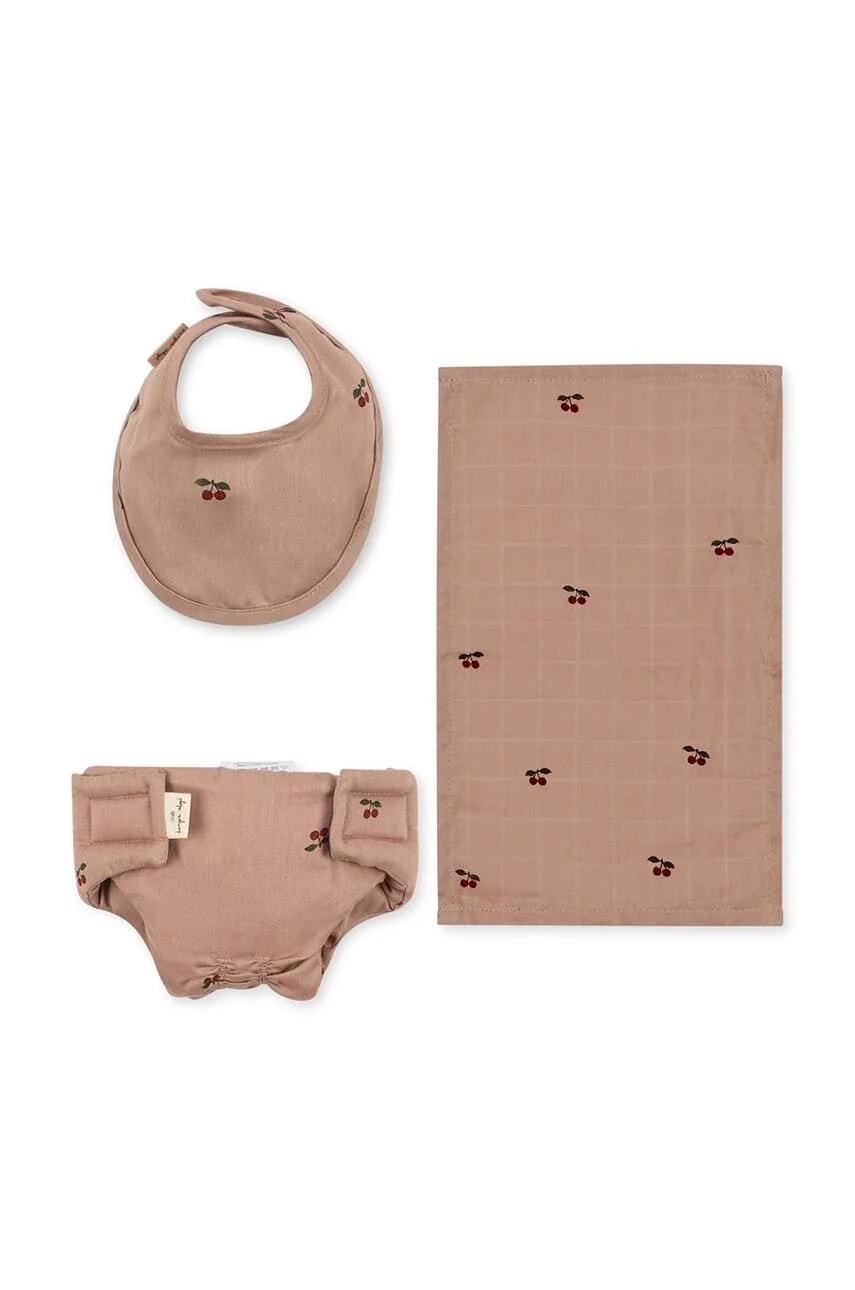 Детский комплект: подгузник, нагрудник и шарфик, 3 шт. DOLL NURSERY SET