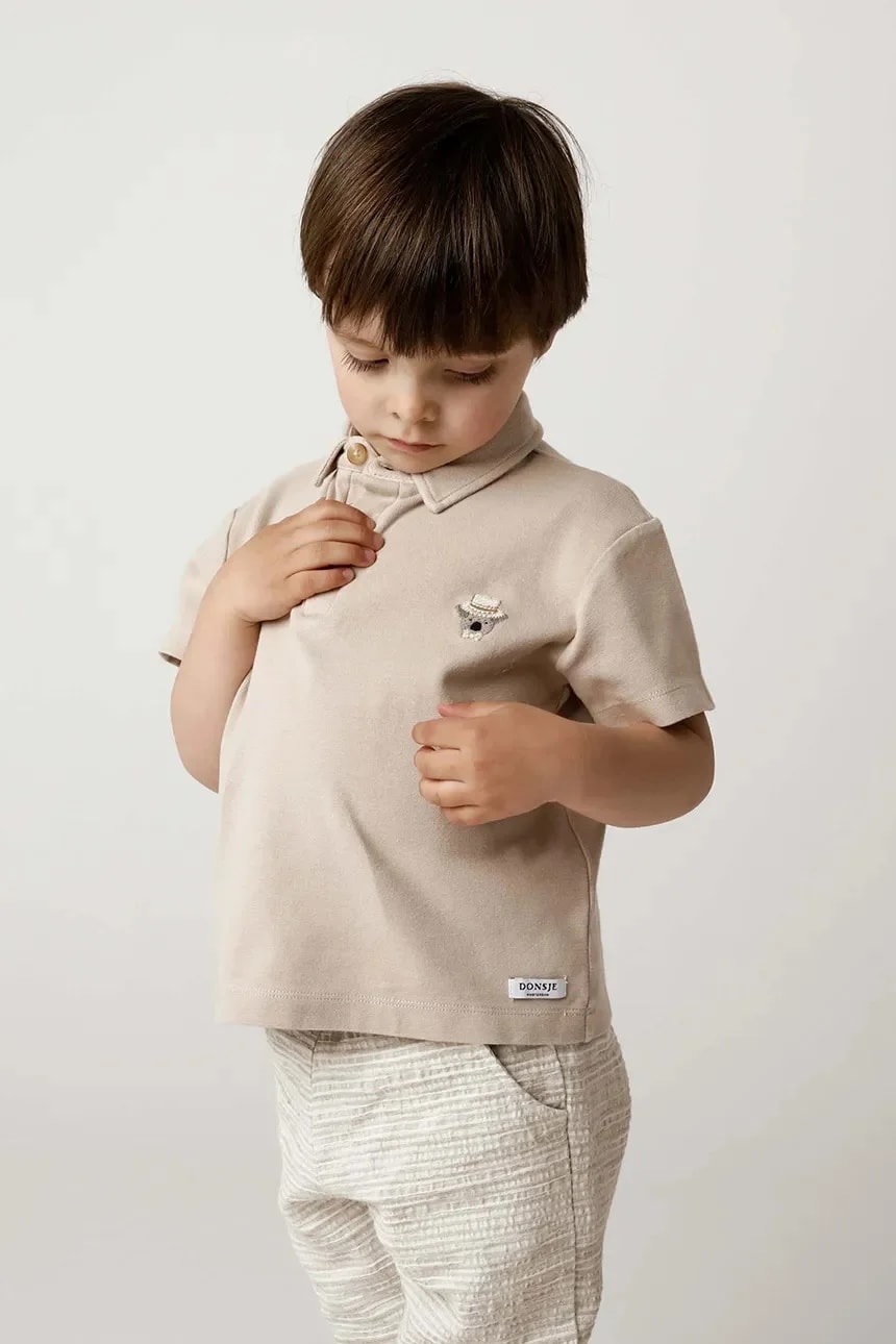 Детская хлопковая рубашка-поло Wouti Shirt Groom