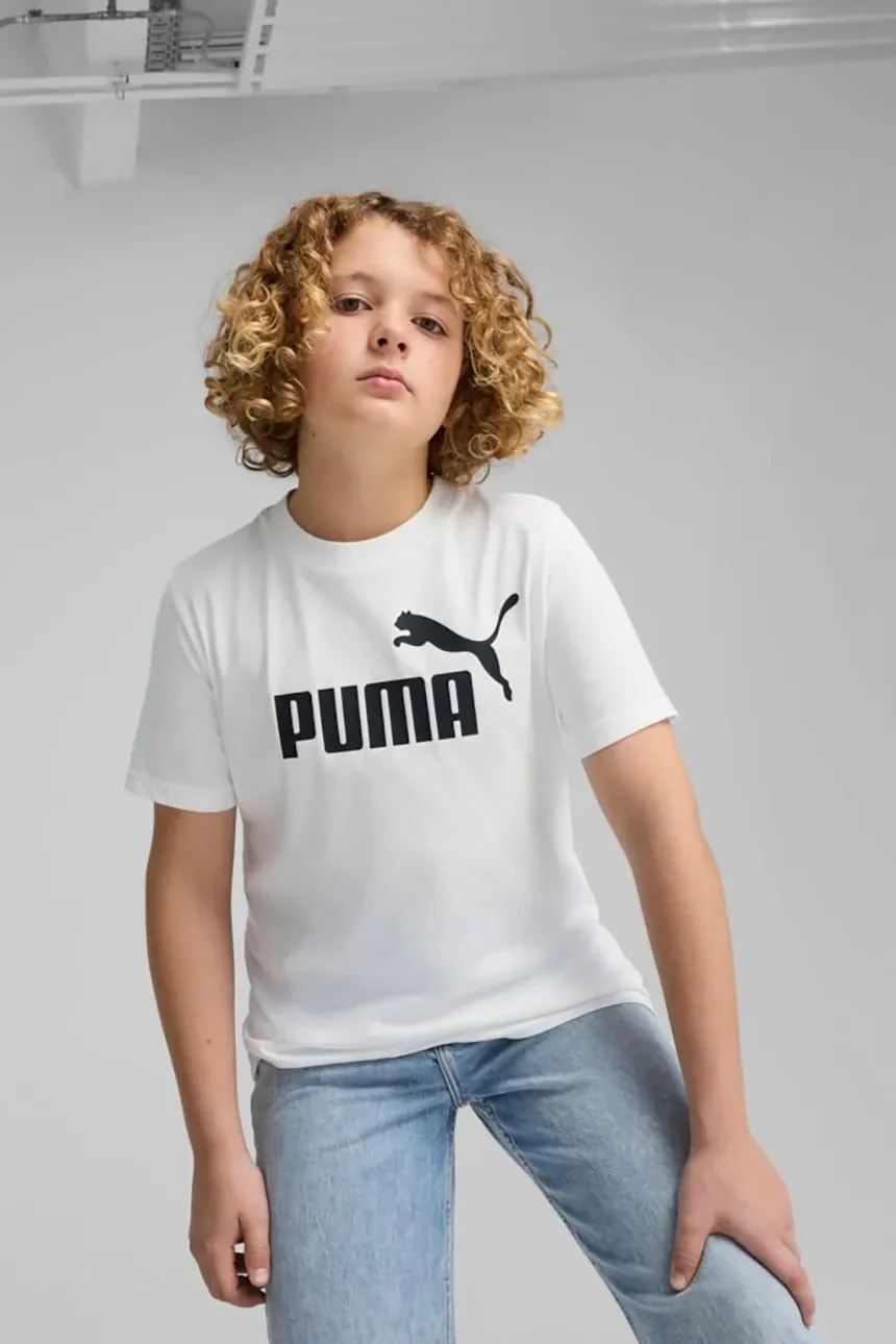 Детская хлопковая футболка ESS No. 1 Logo Tee белая для мальчиков