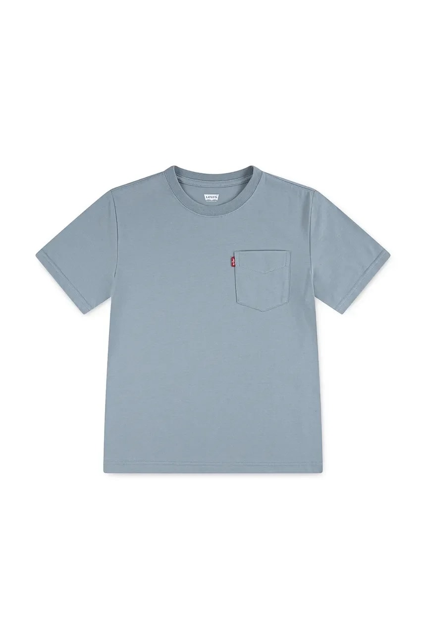 Детская хлопковая футболка SUNSET POCKET TEE синяя для мальчиков