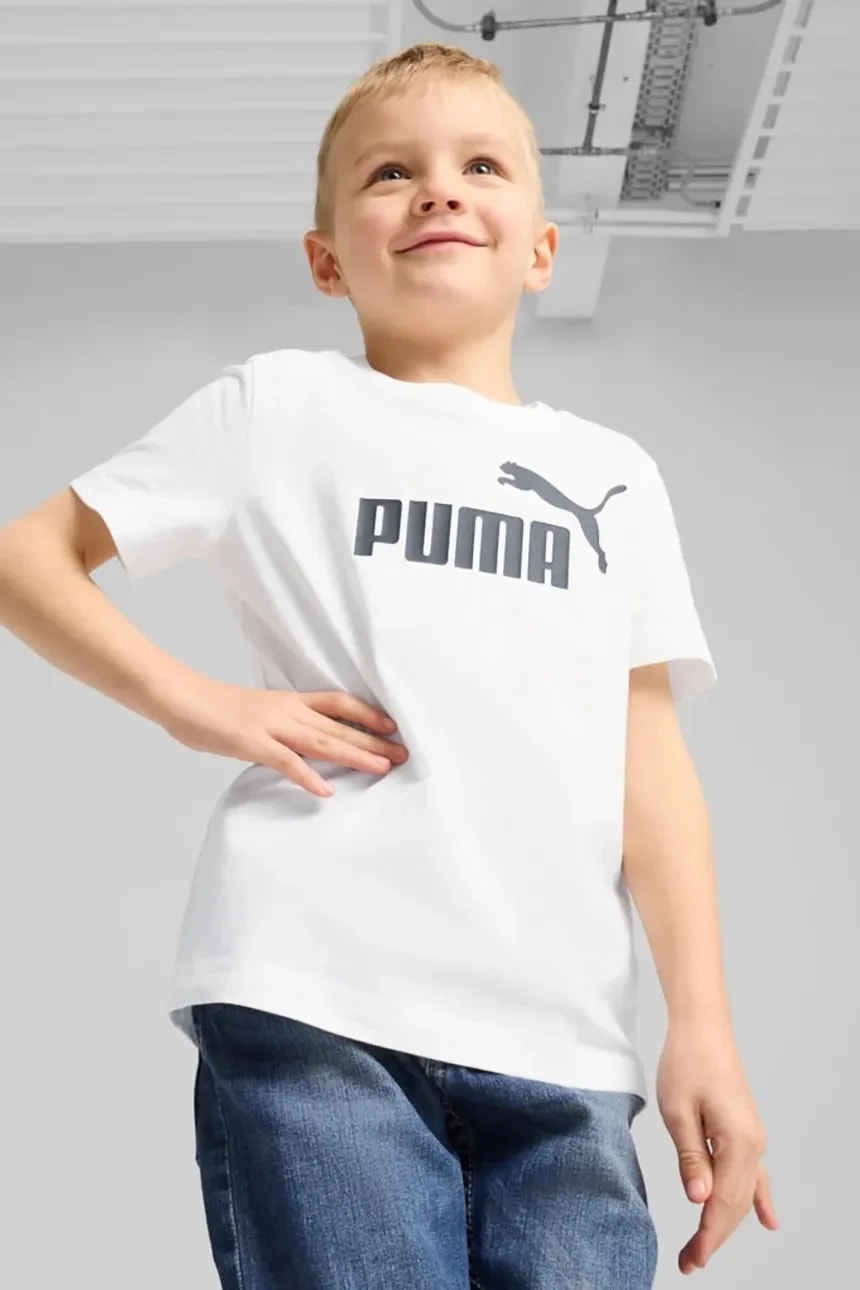 Детская хлопковая футболка ESS No. 1 Logo Tee белая для мальчиков