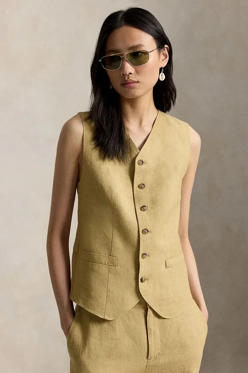 Жилет женский льняной DELAVE LINEN-WVN-BLAZER/SPORT COAT