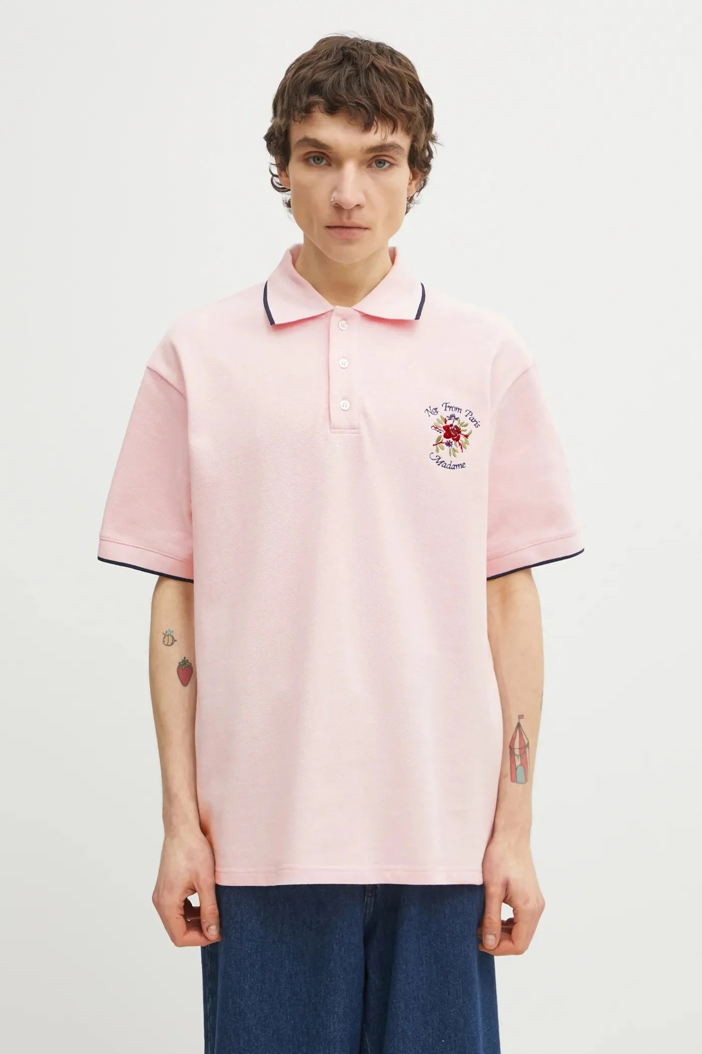 Мужская рубашка-поло из хлопка Polo Piqué Slogan Rose