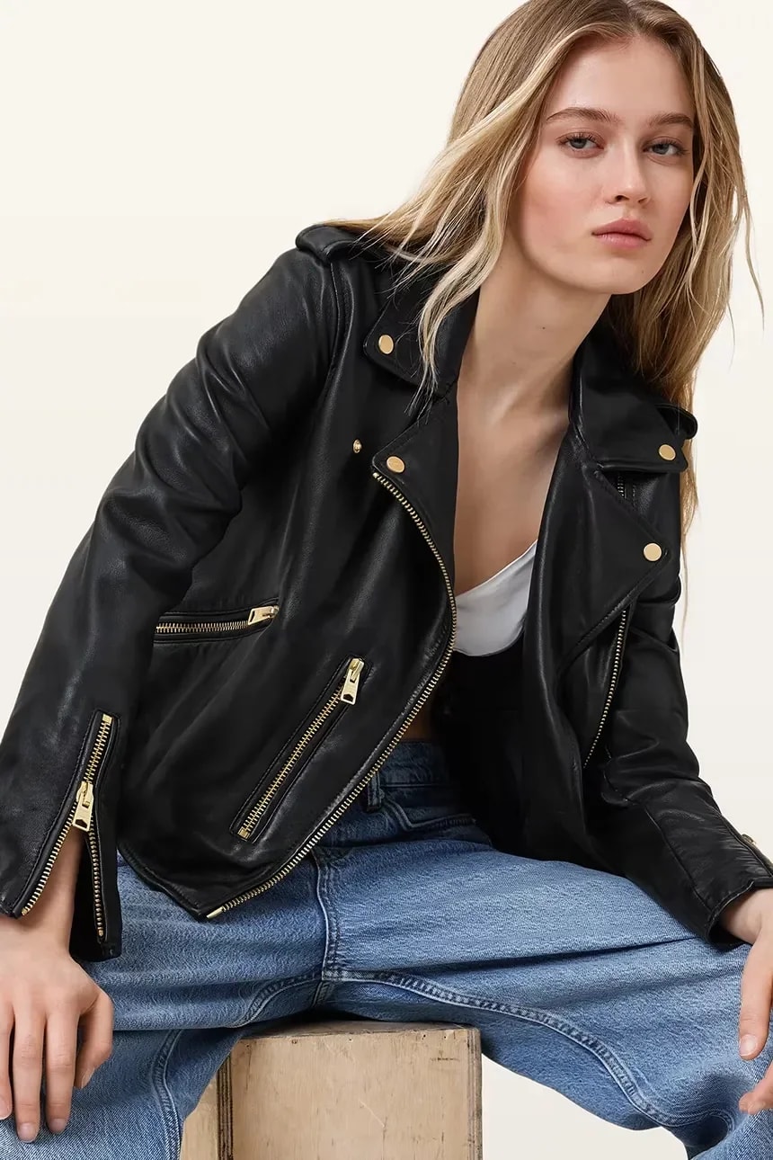 BALFERN BIKER женская кожаная косуха