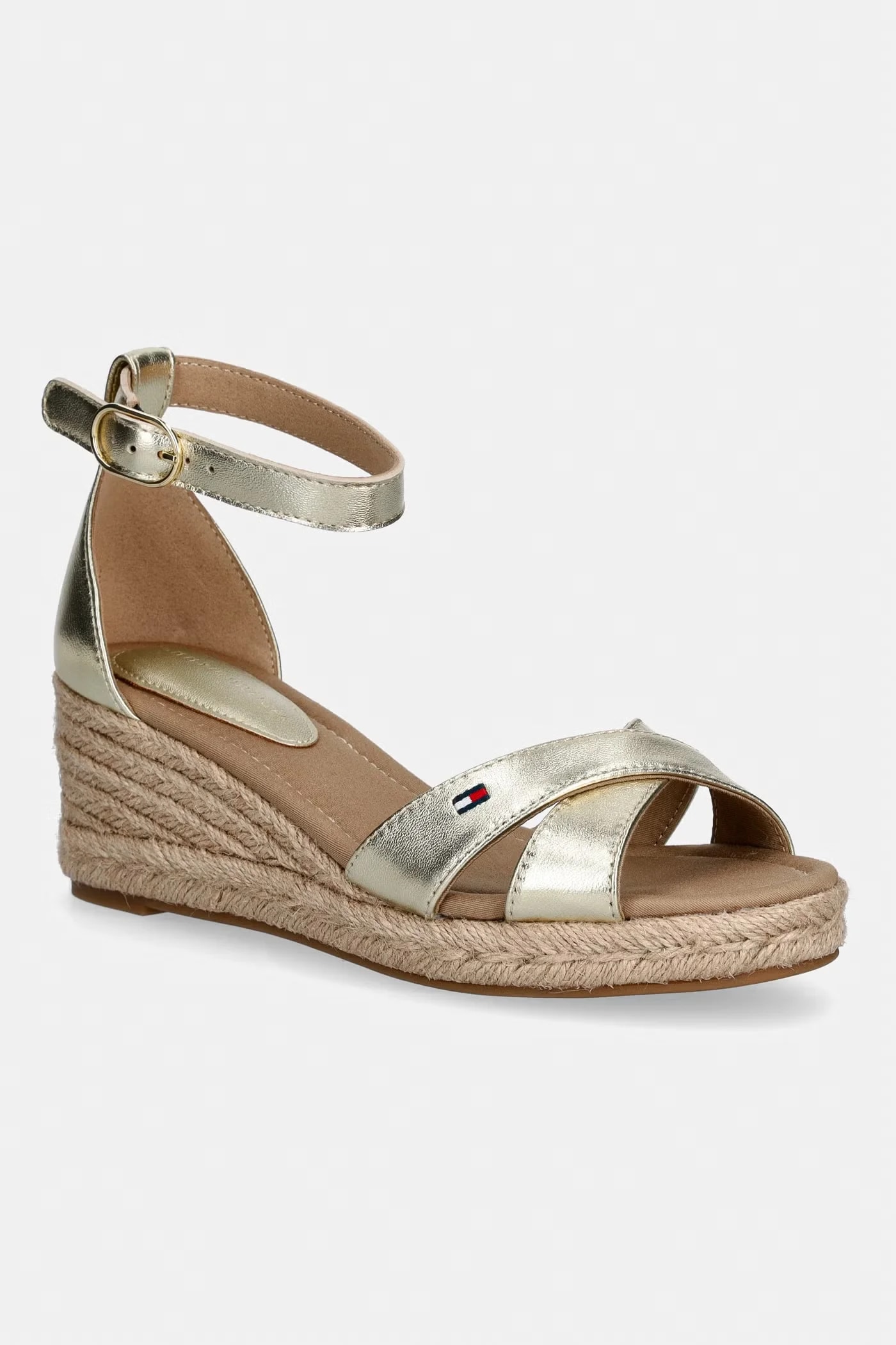Кожаные босоножки на танкетке MID WEDGE ESPAD X CROSS GOLD