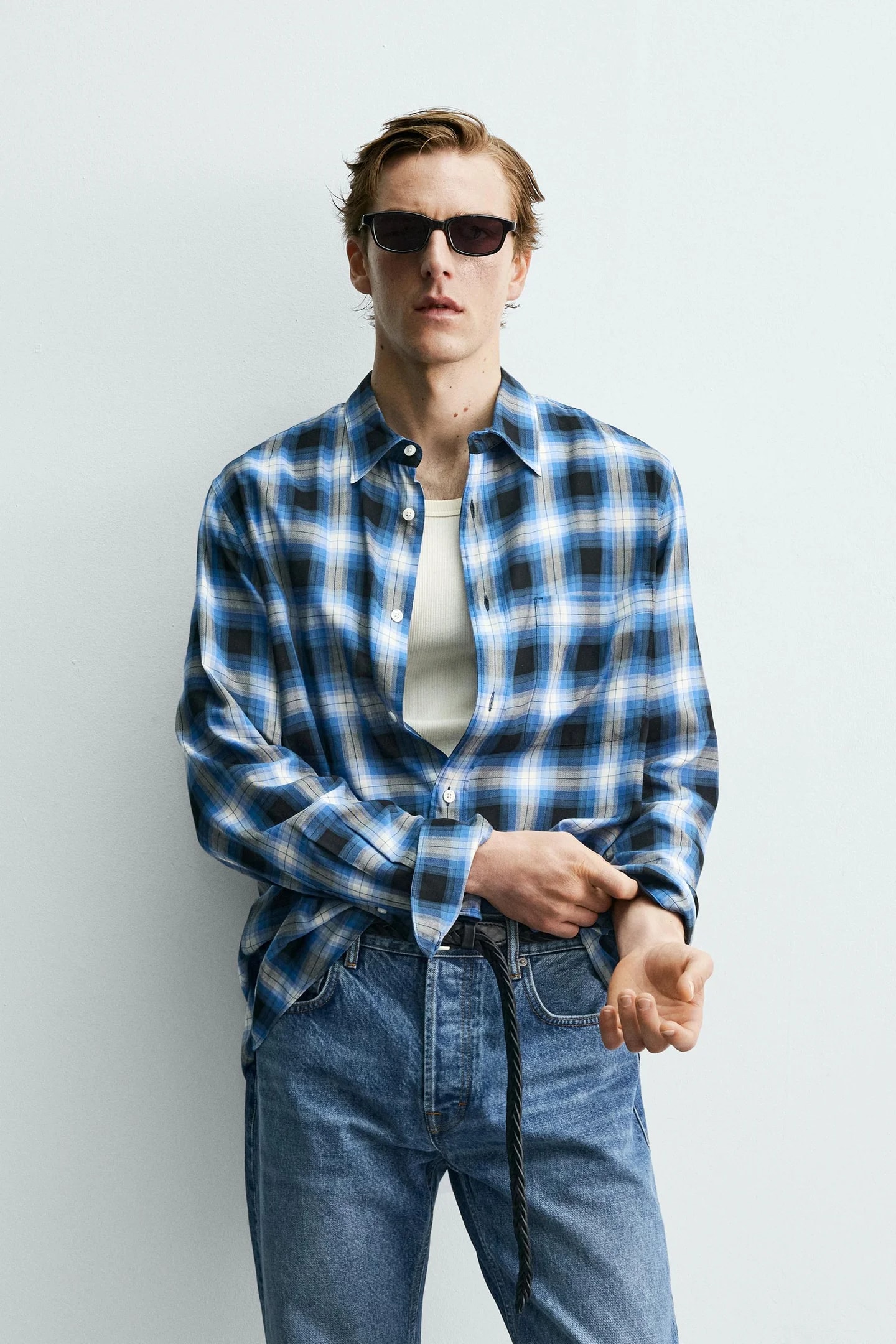 СВОБОДНАЯ РУБАШКА В КЛЕТКУ AARON LEVINE X Zara