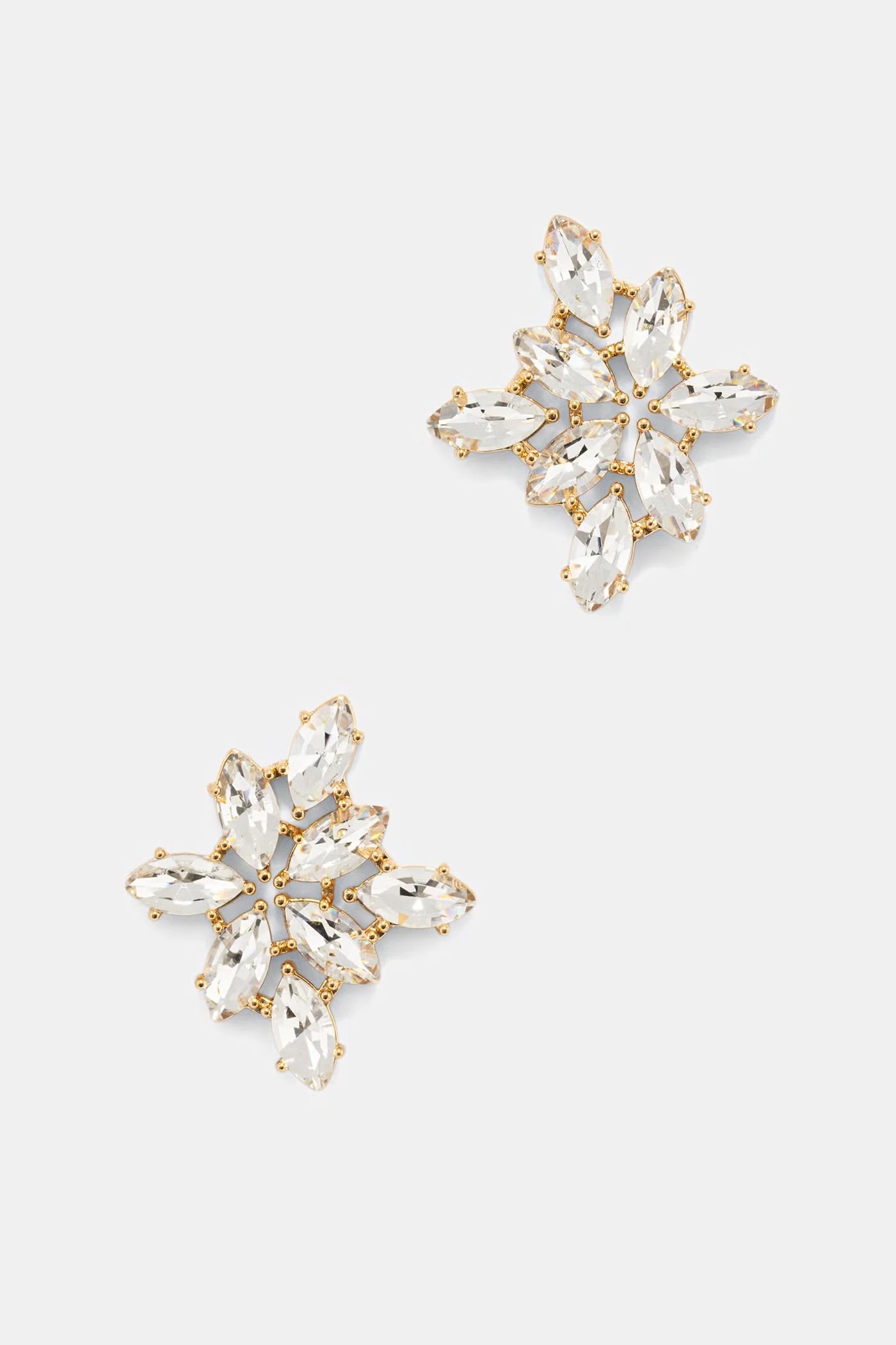 Женские позолоченные серьги из хрусталя Glamour.