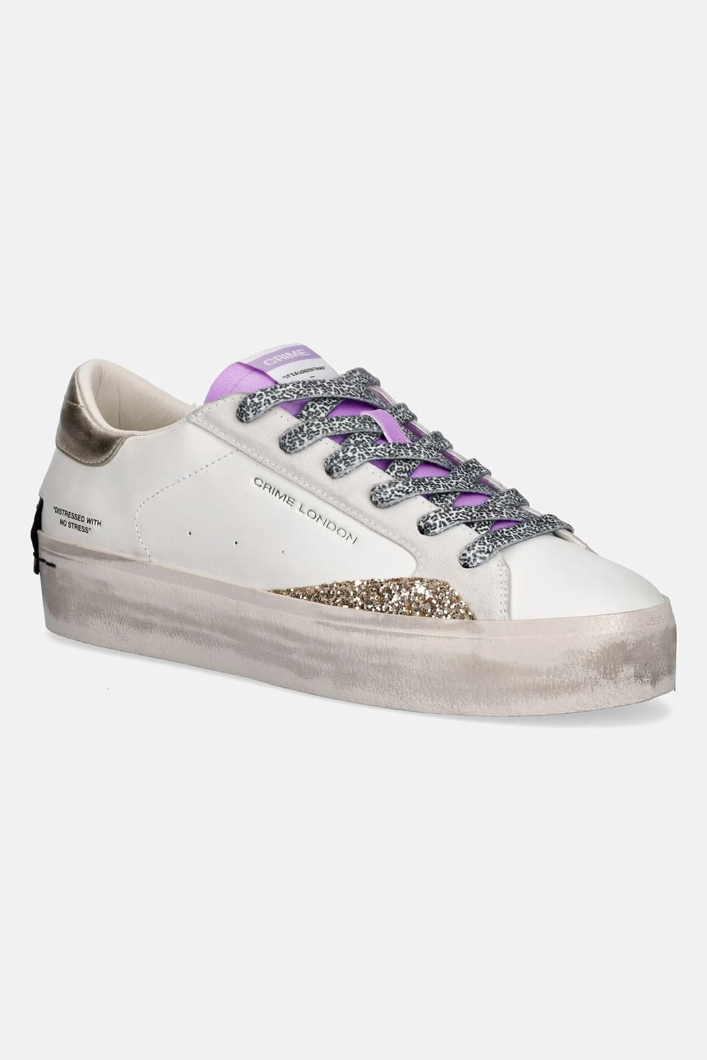 Женские кожаные кроссовки DISTRESSED PLATFORM
