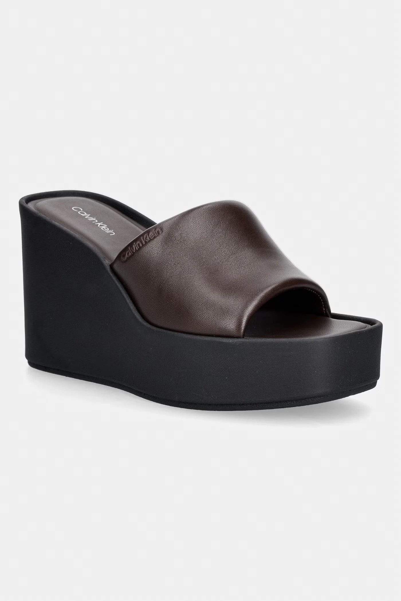 Женские кожаные туфли на танкетке WEDGE 70 SNDL MULE LTH