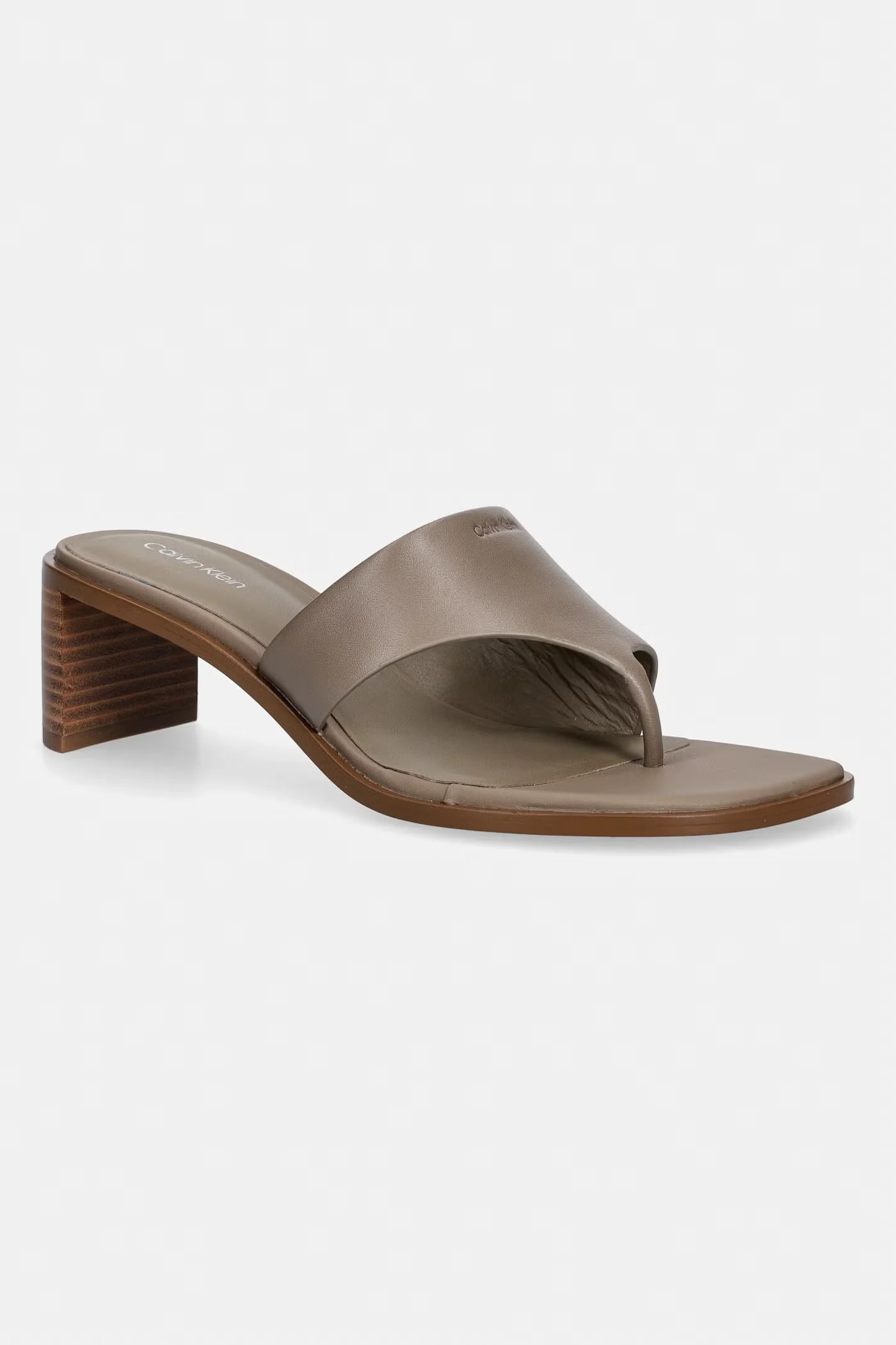 Женские кожаные шлепанцы BLOCK HEEL SNDL THONG LTH