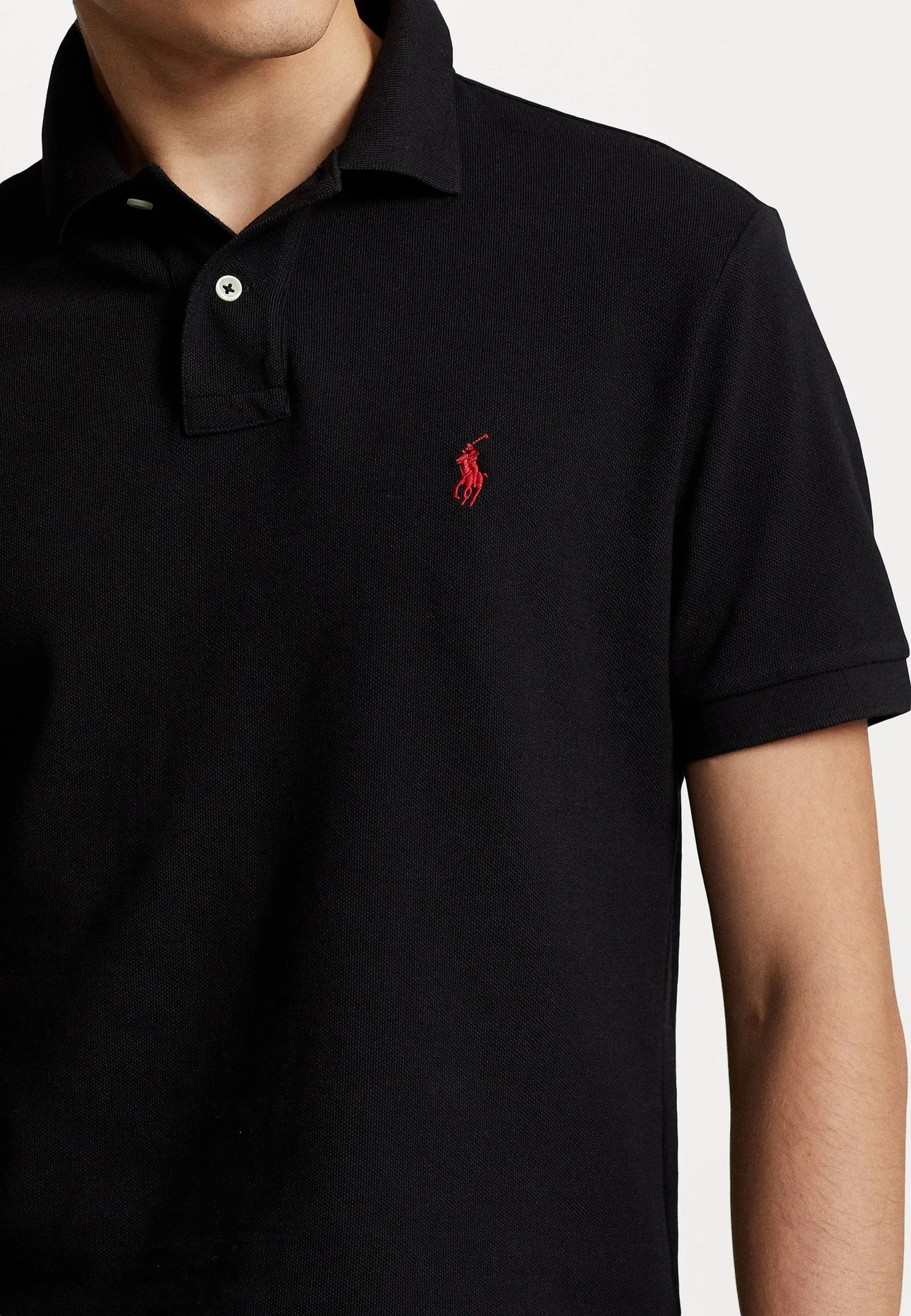 SLIM FIT MESH POLO SHIRT - Рубашка поло